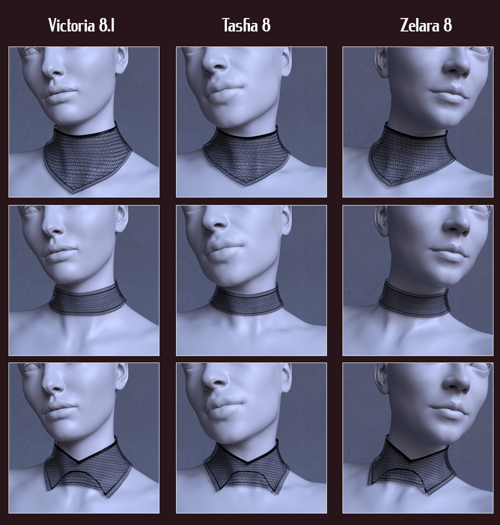 Lace Chokers for Genesis 8 and 8.1 Female | Daz 3D