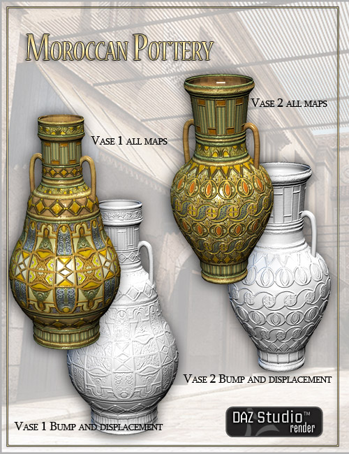 Moroccan Pottery by: LaurieS, 3D Models by Daz 3D