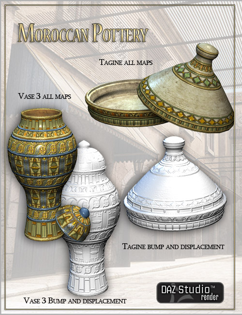 Moroccan Pottery Moroccan Pottery by: LaurieS, 3D Models by Daz 3D