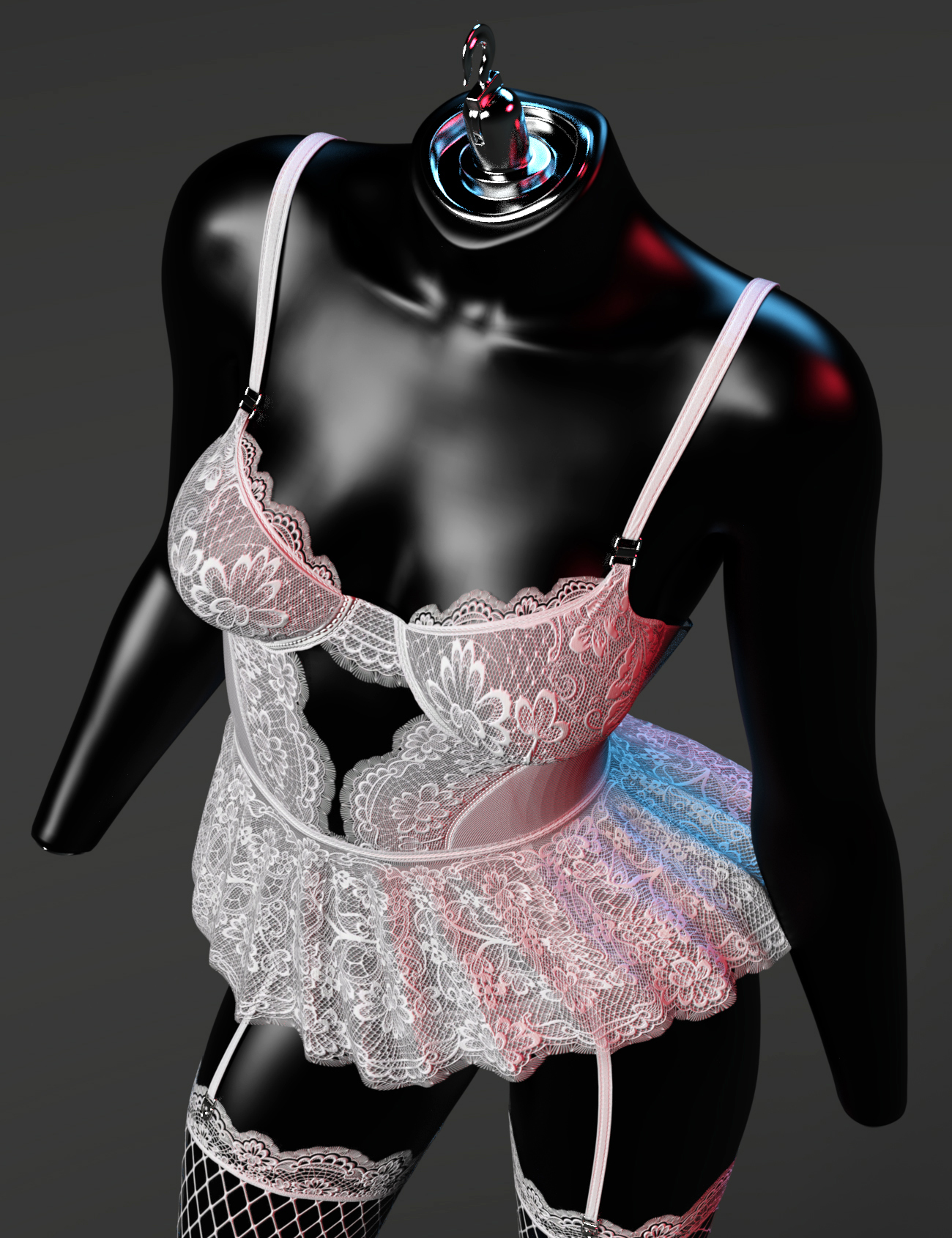 X-Fashion Cutie Lace Lingerie for Genesis 9 by: xtrart-3d, 3D Models by Daz 3D