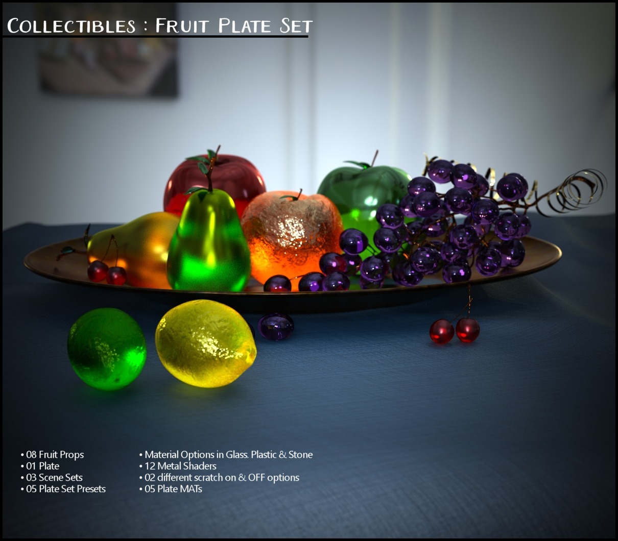 Collectibles: Fruit Plate by: 3-D Arena, 3D Models by Daz 3D