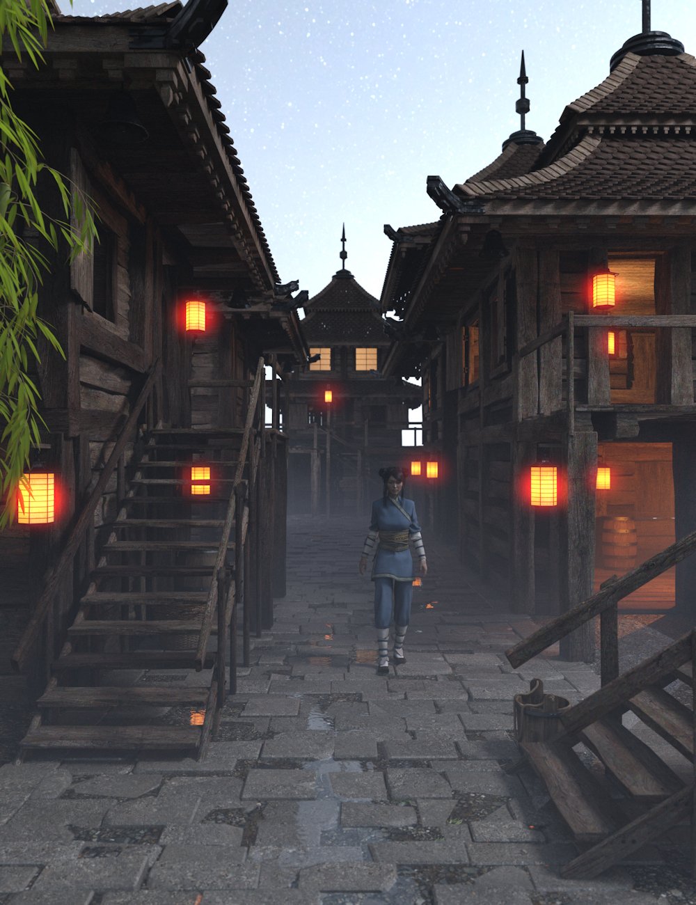 Feudal Japanese Houses 2 by: Enterables, 3D Models by Daz 3D