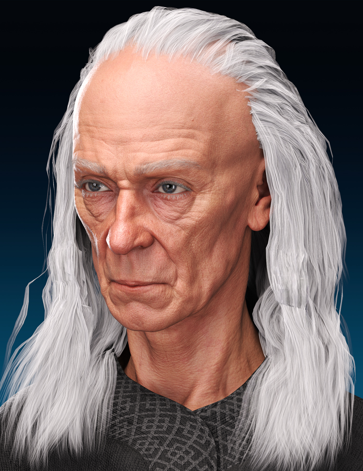 Silver Fox Hair for Genesis 9 and Genesis 8.1 Male by: Propschick, 3D Models by Daz 3D