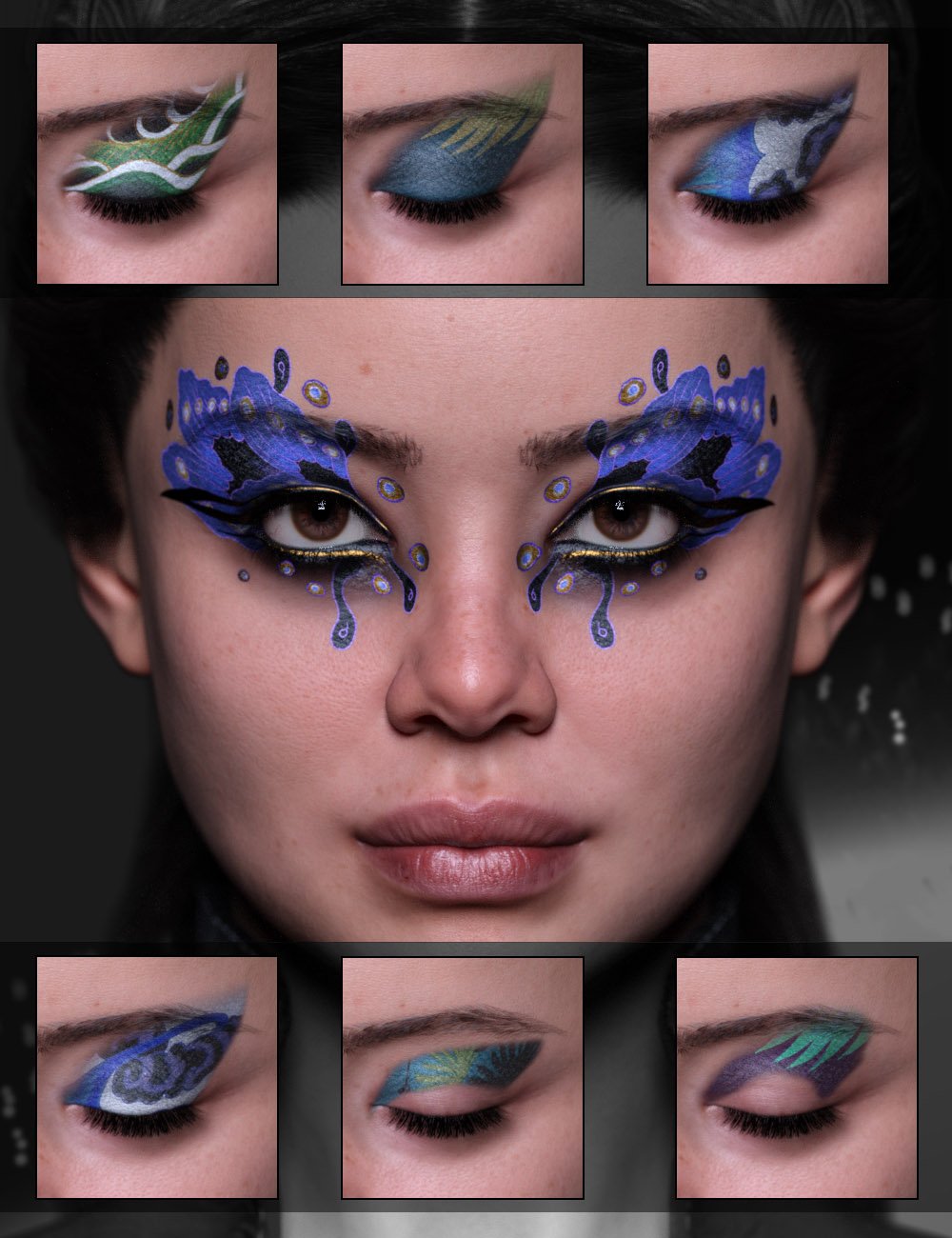 Mariposa Wings Genesis 9 Eye Makeup Builder | Daz 3D