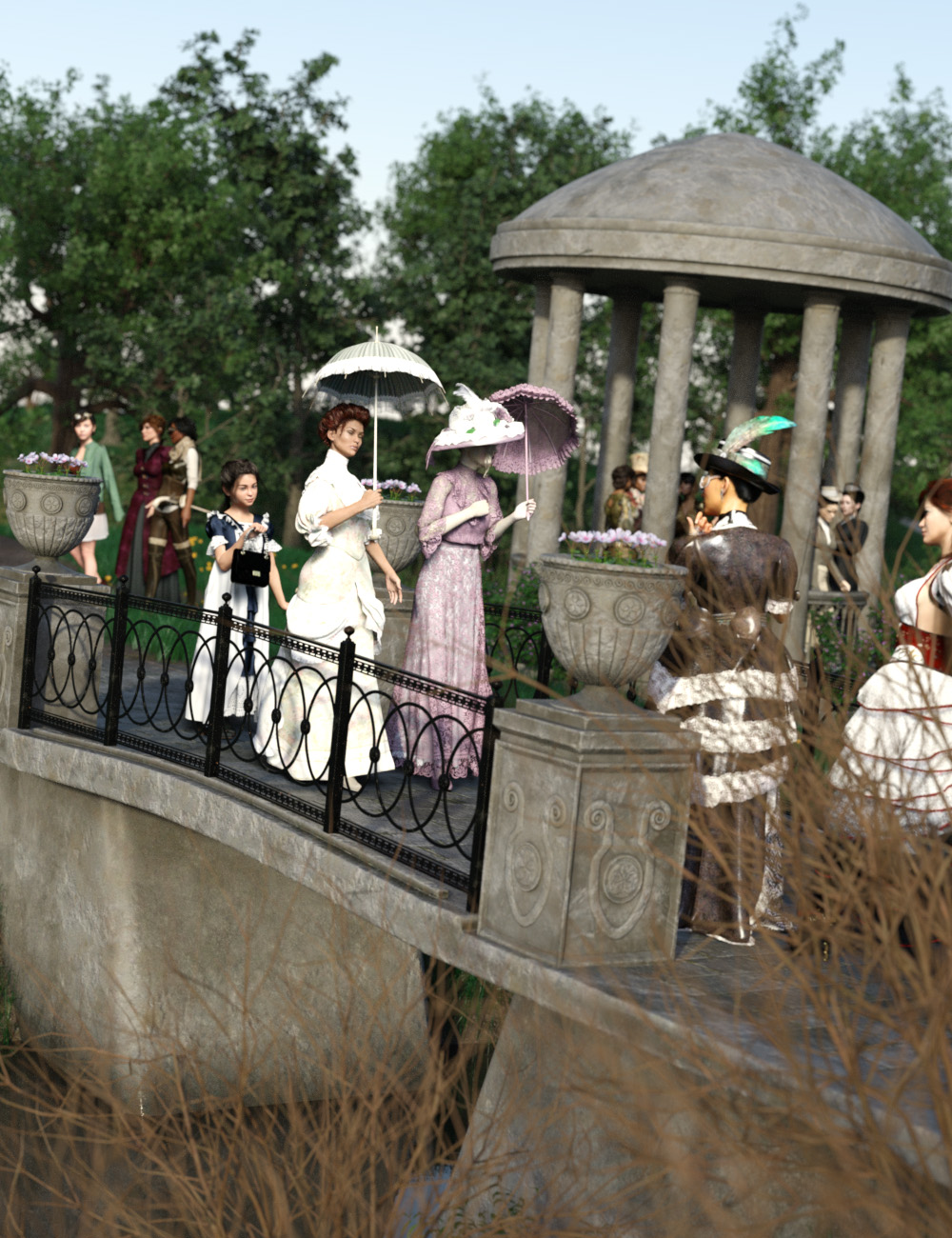 Now-Crowd Billboards - Steampunk Empire - Ladies by: RiverSoft Art, 3D Models by Daz 3D