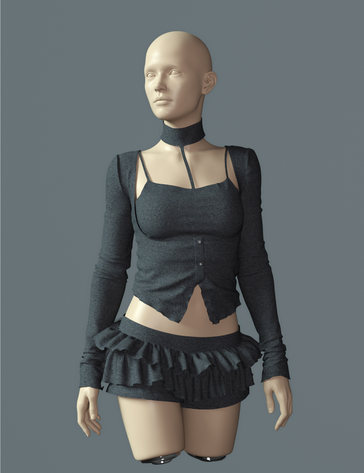 dForce Summer Knitwear Suit for Genesis 9 by: Sprite, 3D Models by Daz 3D