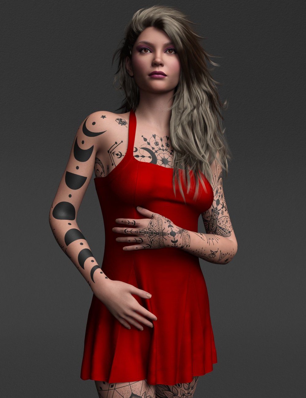 dForce Monah Dress for Genesis 9 by: antjeadarling97, 3D Models by Daz 3D