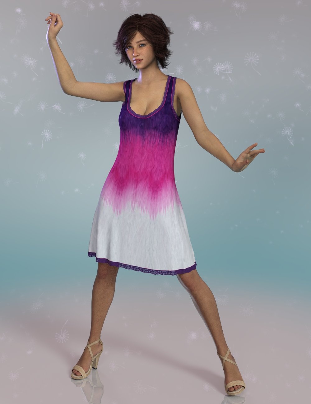 dForce Chelsy Dress for Genesis 9 by: PandyGirlWildDesigns, 3D Models by Daz 3D
