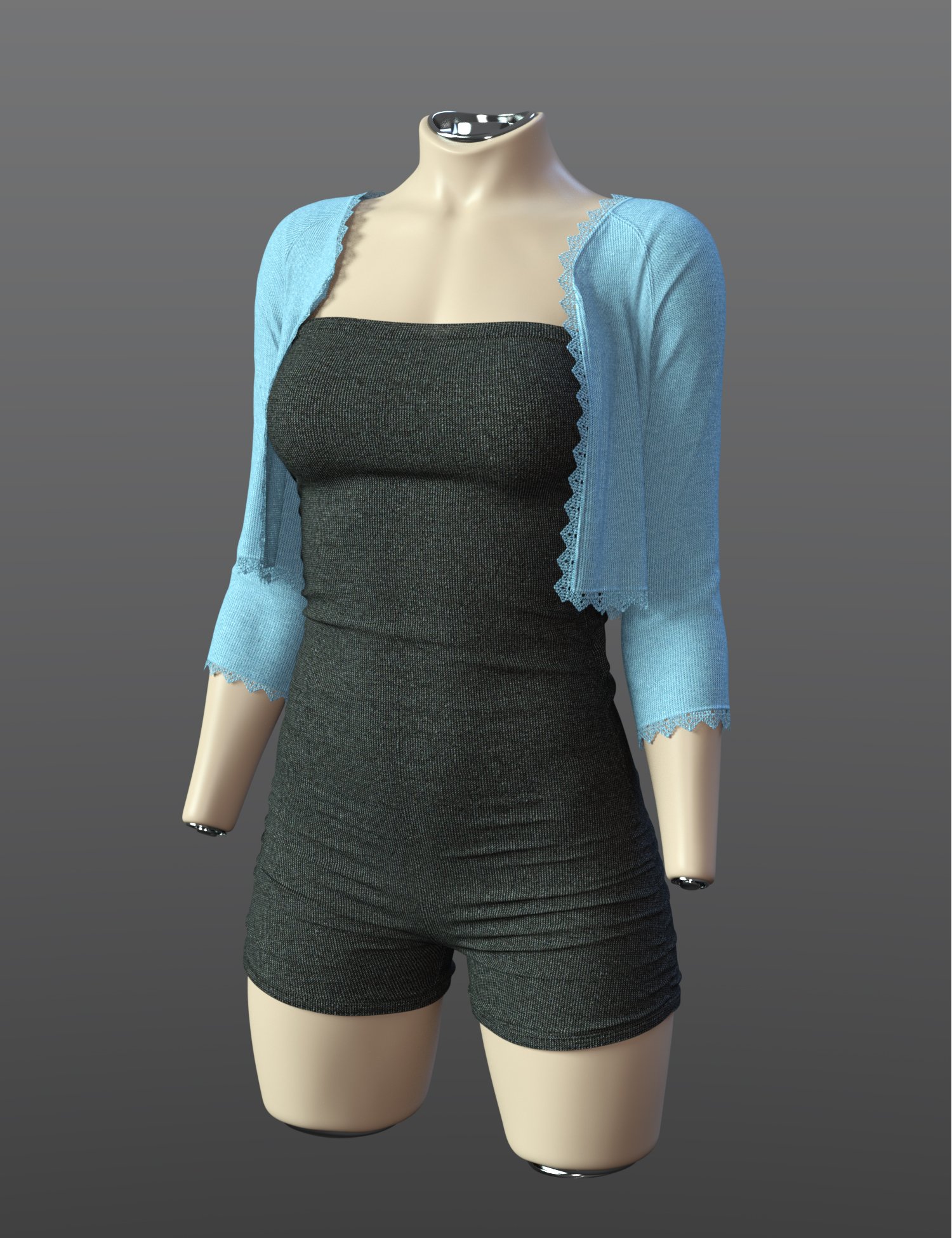 dForce SPR Short Sleeved Casual Suit for Genesis 9 by: Sprite, 3D Models by Daz 3D