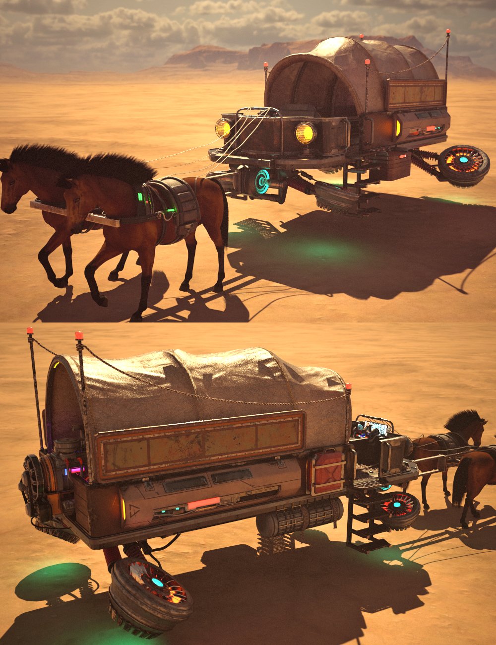 XI Futuristic Western Carriage by: Xivon, 3D Models by Daz 3D