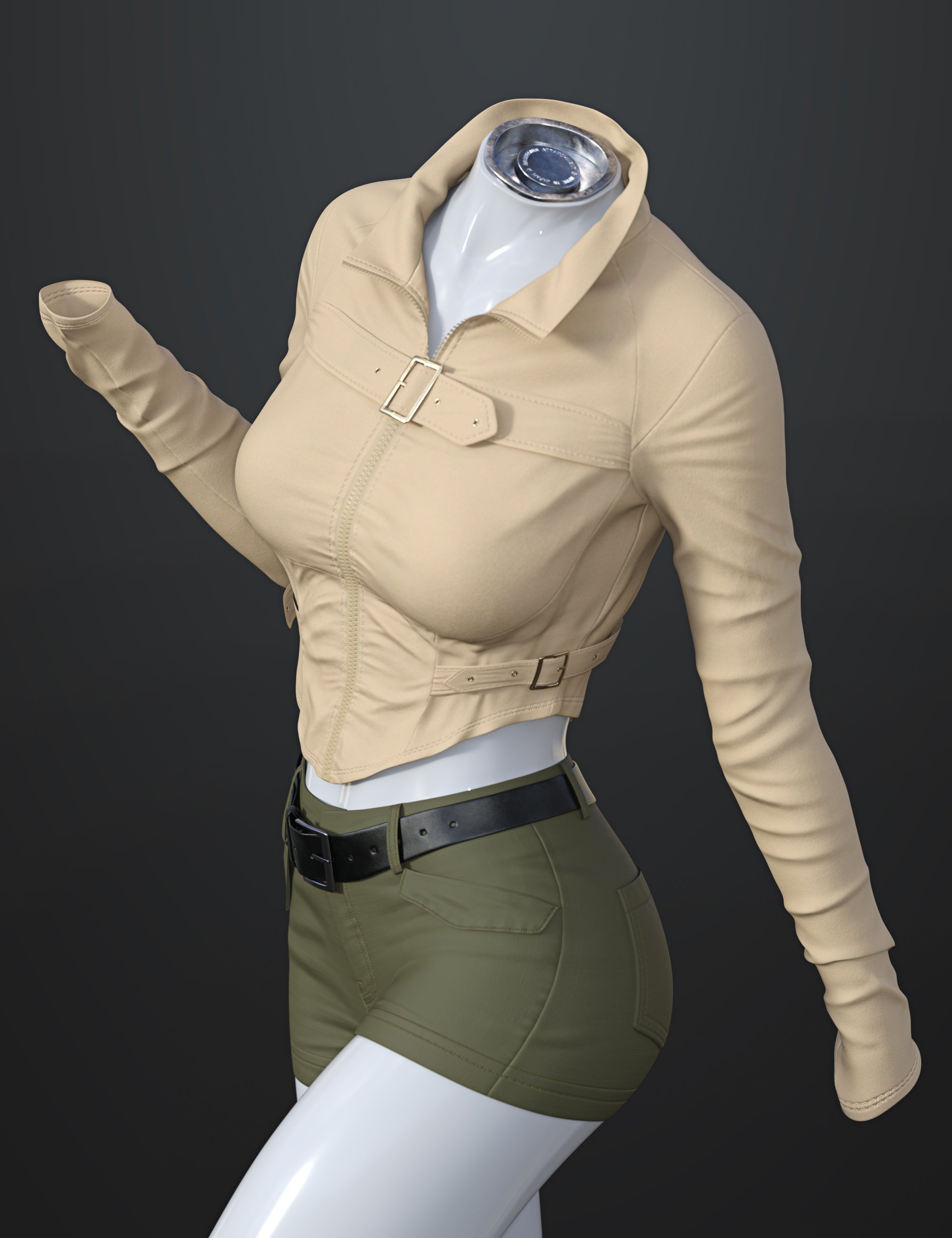 dForce SU Fashion Biker Outfit for Genesis 9, 8.1, and 8 Female by: Sue Yee, 3D Models by Daz 3D