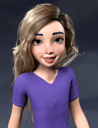 Young Toon Female for Cartoon Adult Female for Genesis 9 | Daz 3D