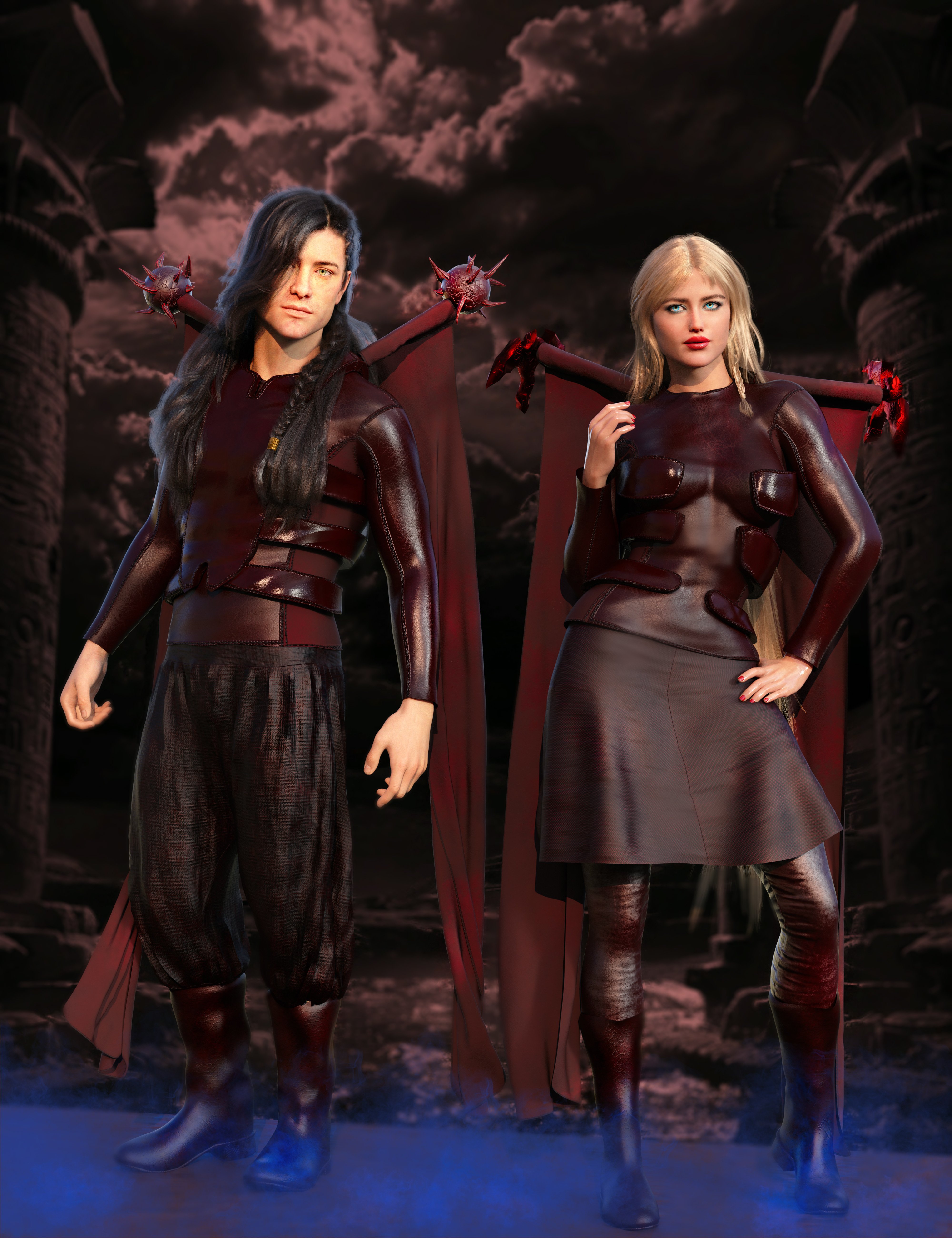 Black Widow Outfit for Genesis 9 by: Lyone, 3D Models by Daz 3D