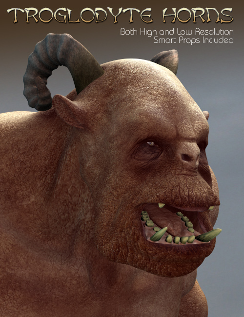 Troglodyte Curly Horns by: Predatron, 3D Models by Daz 3D
