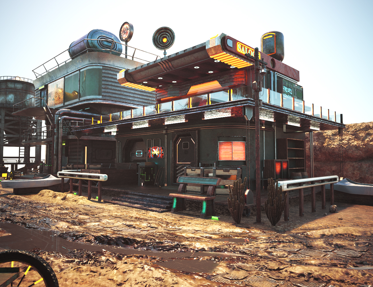 XI Futuristic Western Street | Daz 3D
