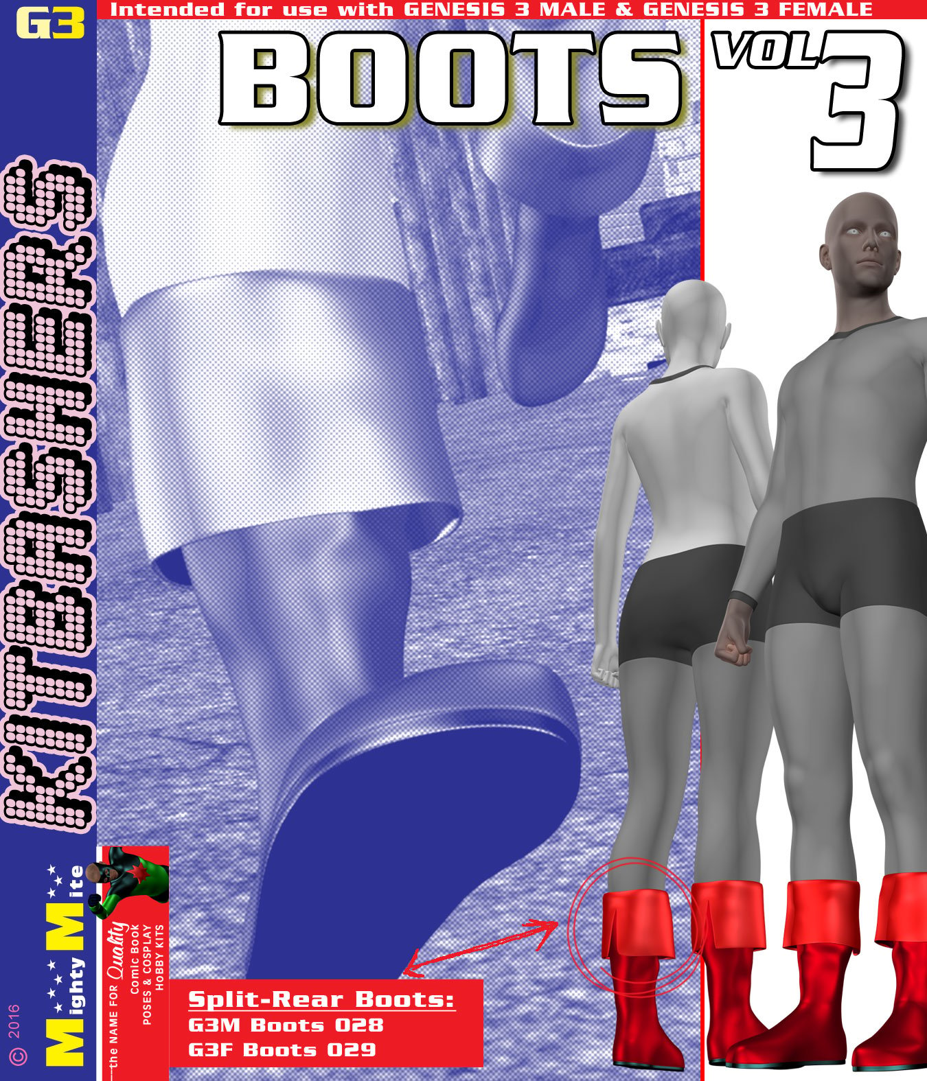 Boots v003 MMKBG3 by: MightyMite, 3D Models by Daz 3D