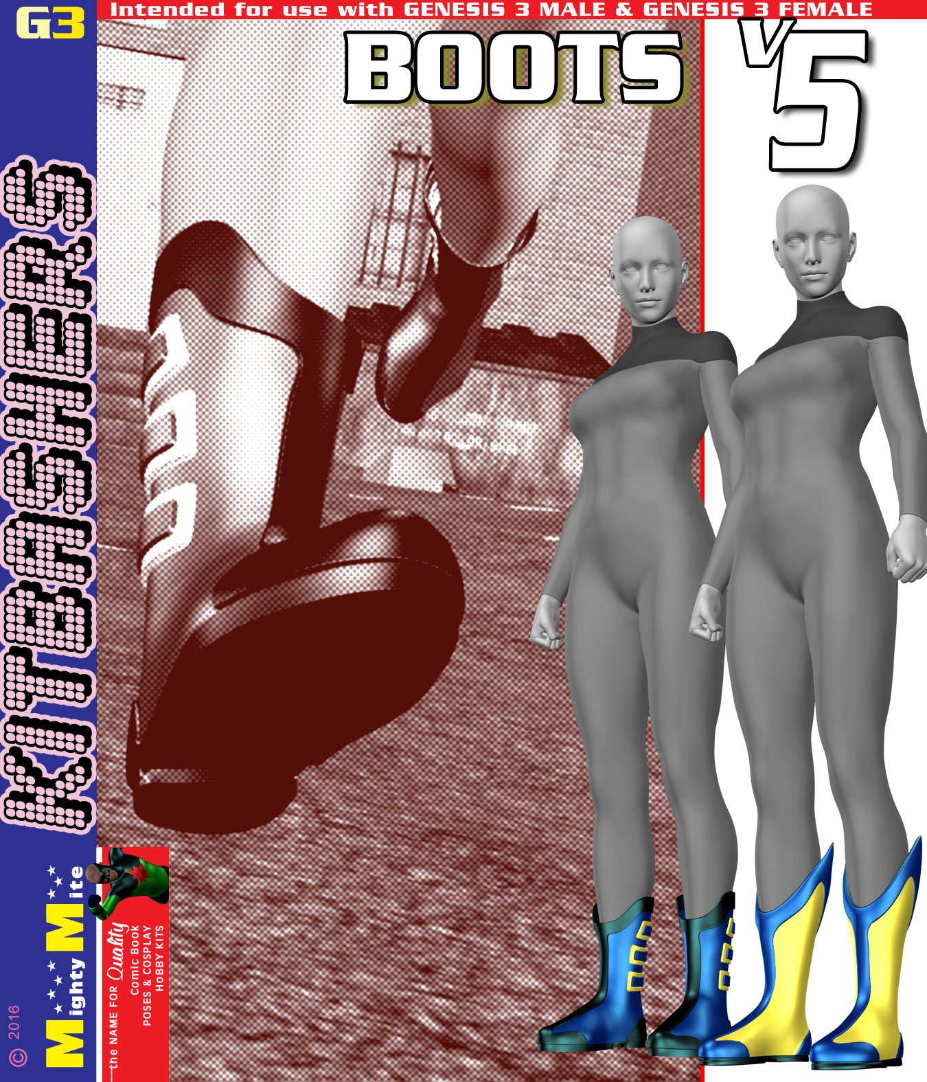 Boots V005 MMKBG3F by: MightyMite, 3D Models by Daz 3D