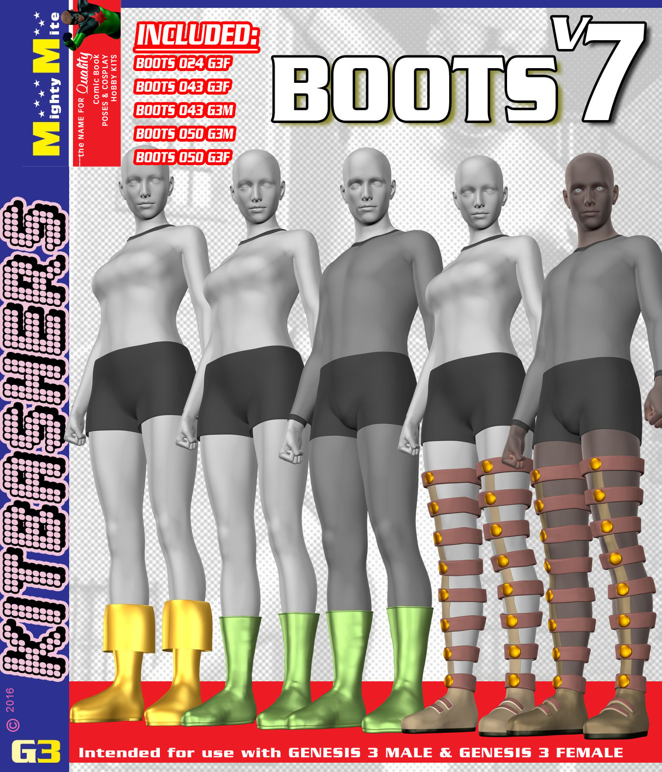 Boots v007 MMKBG3 by: MightyMite, 3D Models by Daz 3D