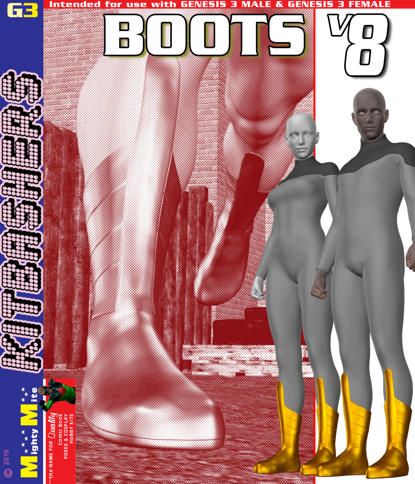 Boots v008 MMKBG3 by: MightyMite, 3D Models by Daz 3D
