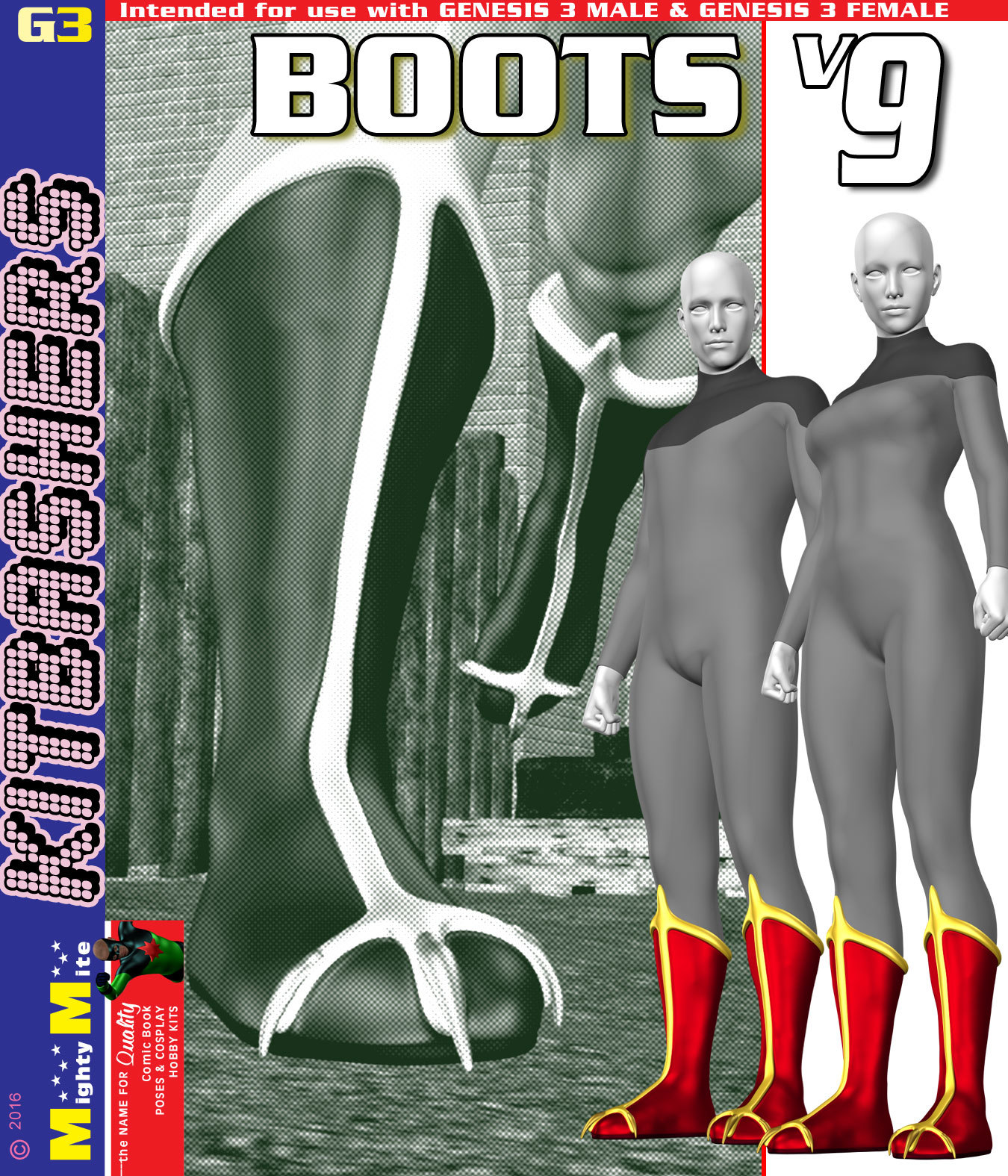 Boots v009 MMKBG3 by: MightyMite, 3D Models by Daz 3D