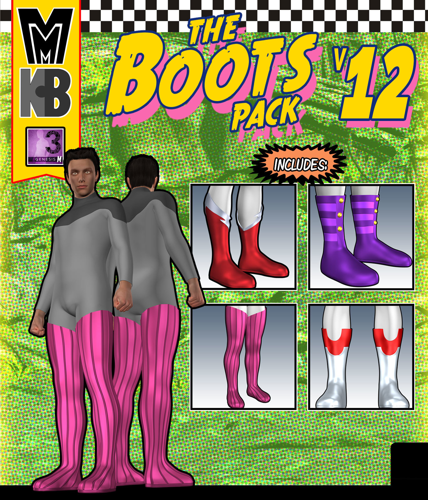 Boots v012 MMKBG3M by: MightyMite, 3D Models by Daz 3D