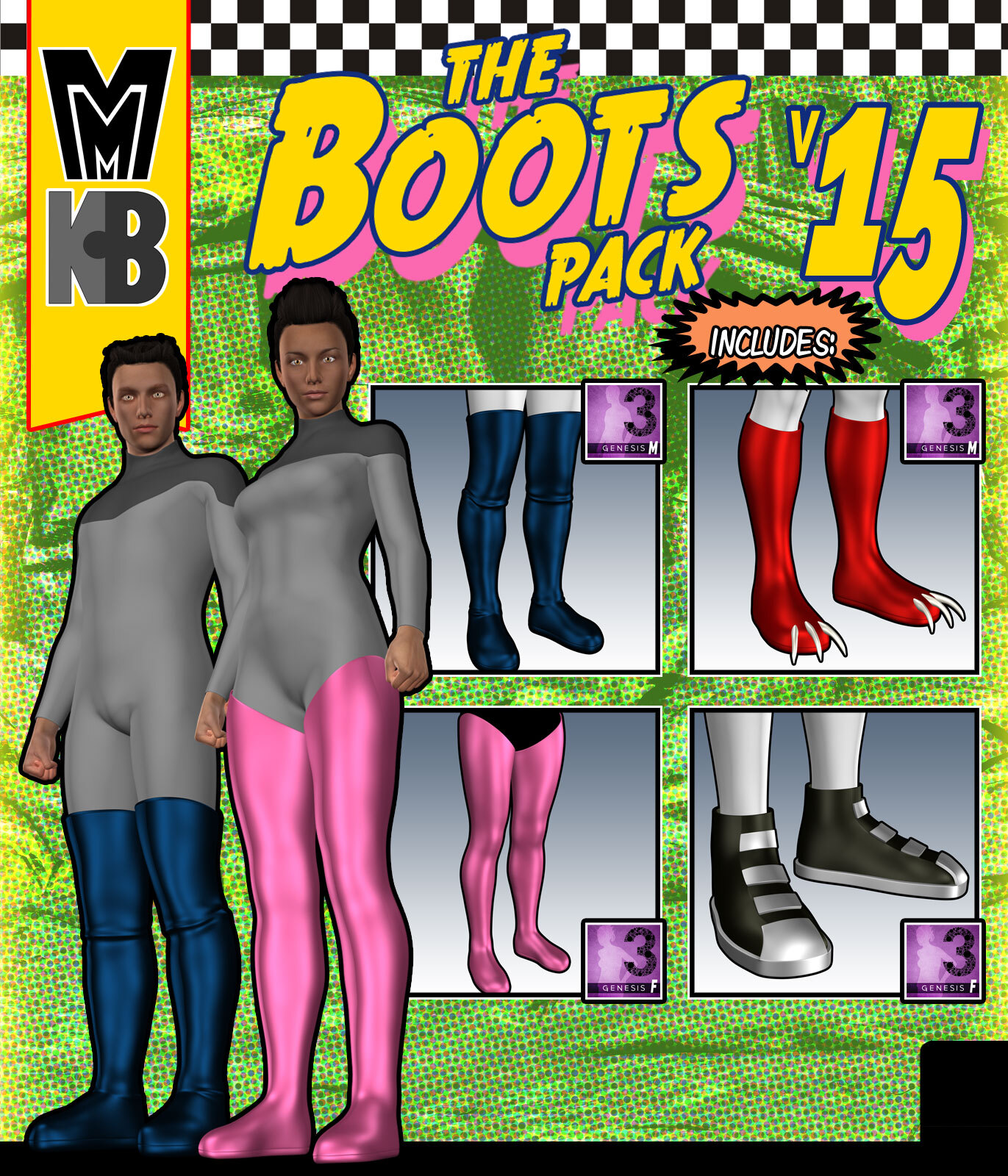 Boots v015 MMKBG3 by: MightyMite, 3D Models by Daz 3D
