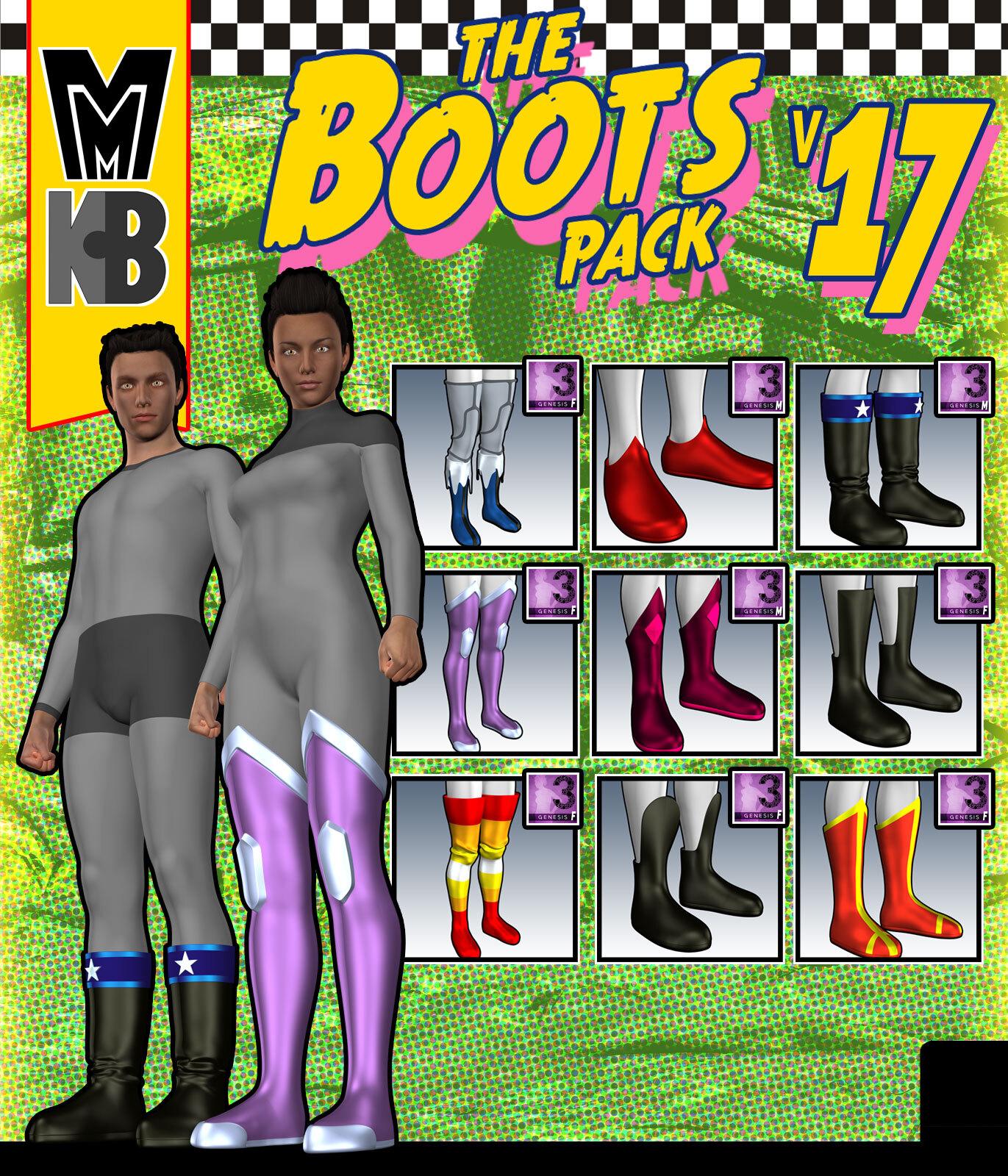 Boots v017 MMKBG3 by: MightyMite, 3D Models by Daz 3D