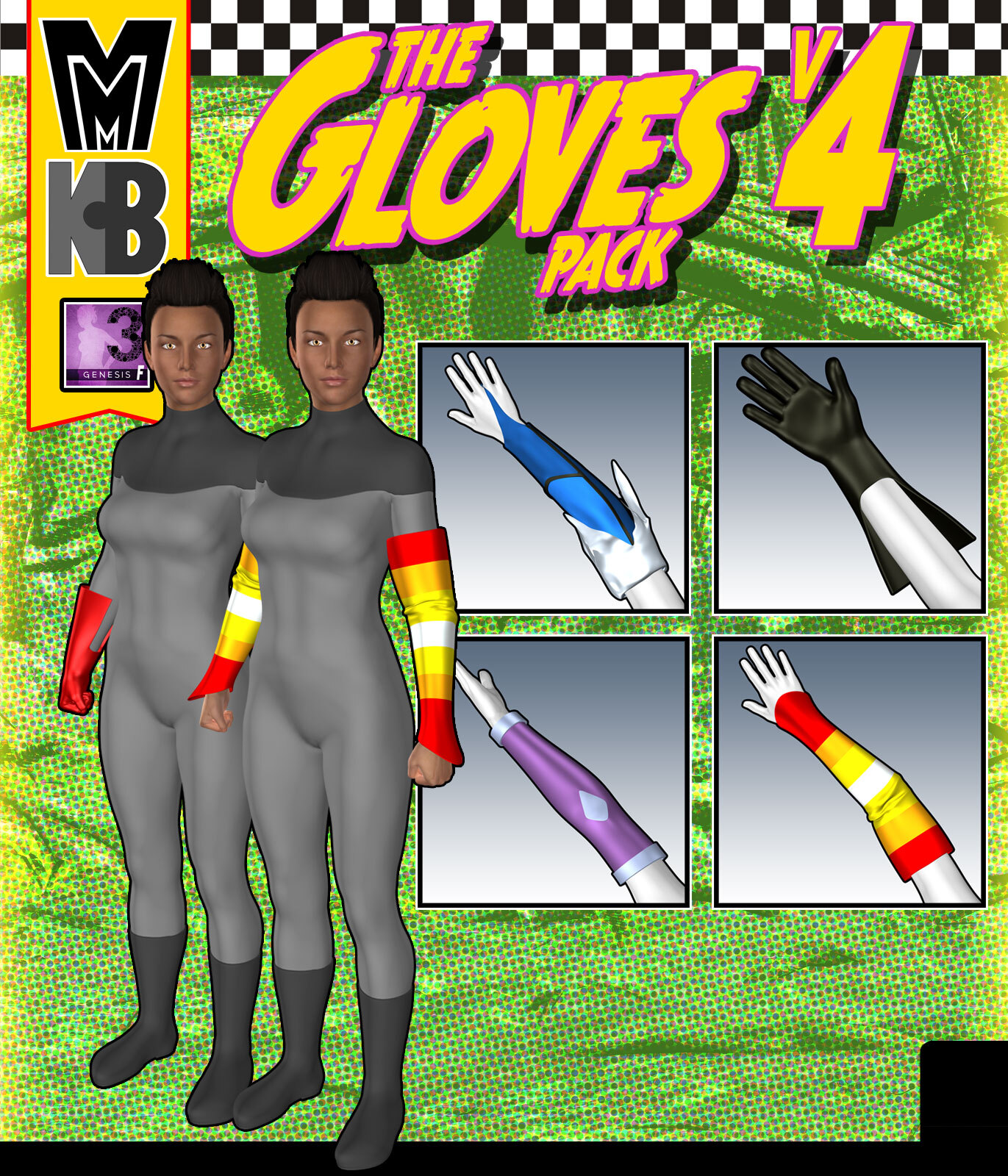 Gloves v004 MMKBG3F by: MightyMite, 3D Models by Daz 3D