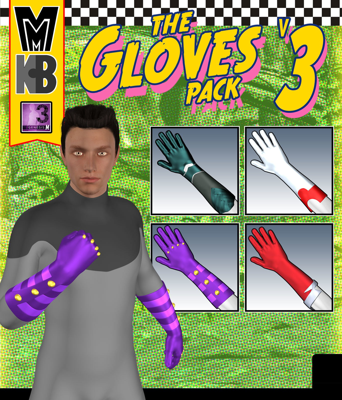 Gloves v003 MMKBG3M by: MightyMite, 3D Models by Daz 3D
