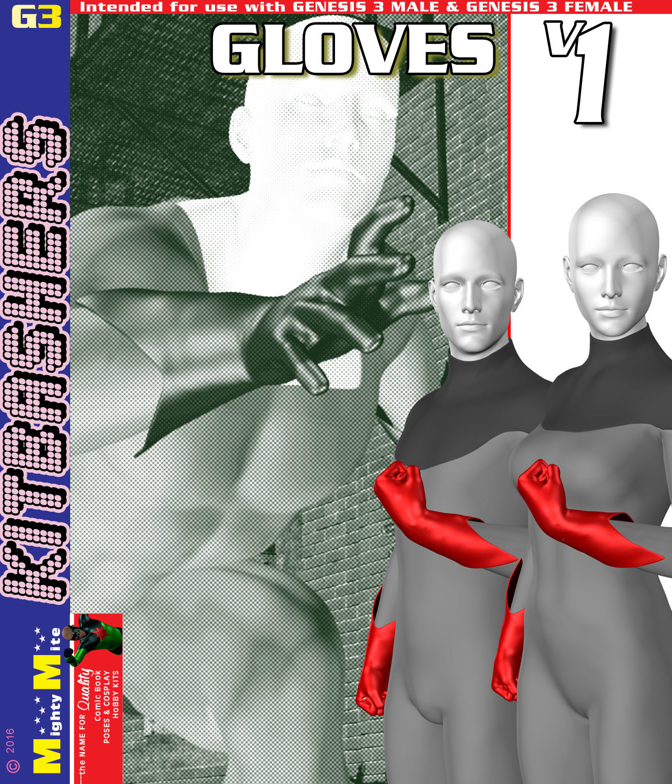 Gloves v001 MMKBG3 by: MightyMite, 3D Models by Daz 3D