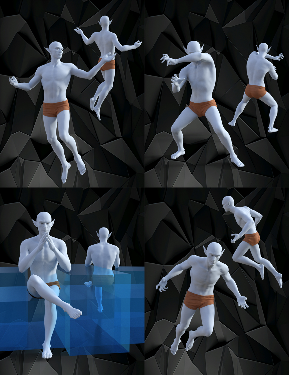 Dark Side: Demon Poses for Wagner 9 and 8.1, 8, 3 Males | Daz 3D