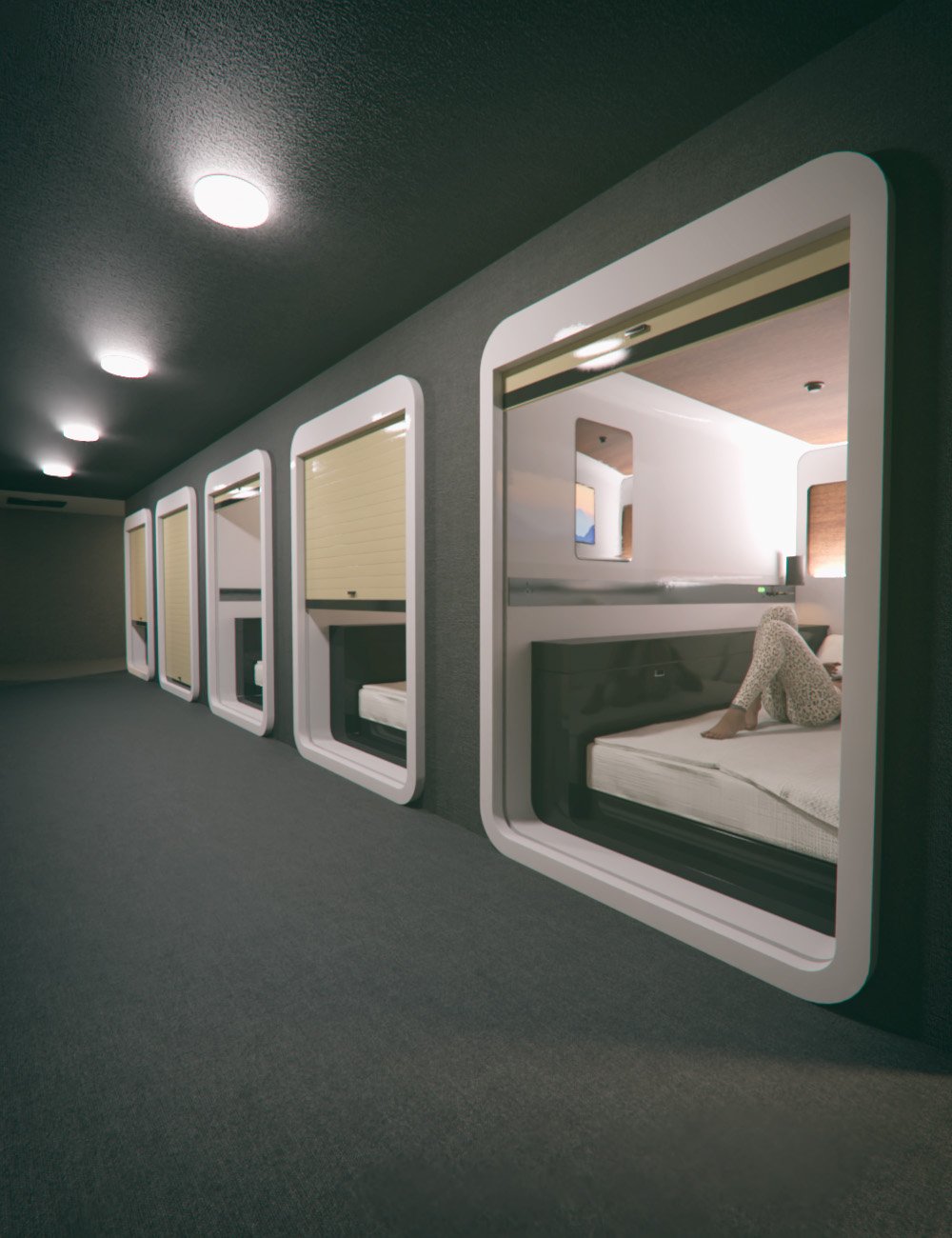 Japan Capsule Hotel by: Mely3D, 3D Models by Daz 3D