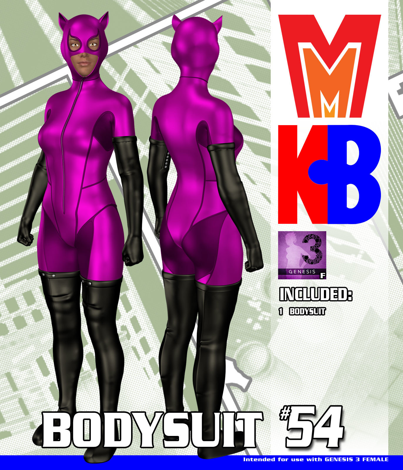 Bodysuit 054 MMKBG3F by: MightyMite, 3D Models by Daz 3D