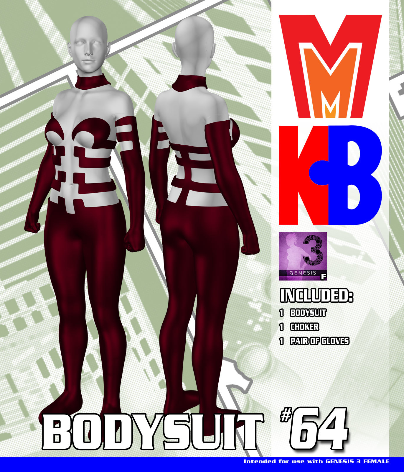 Bodysuit 064 MMKBG3F by: MightyMite, 3D Models by Daz 3D