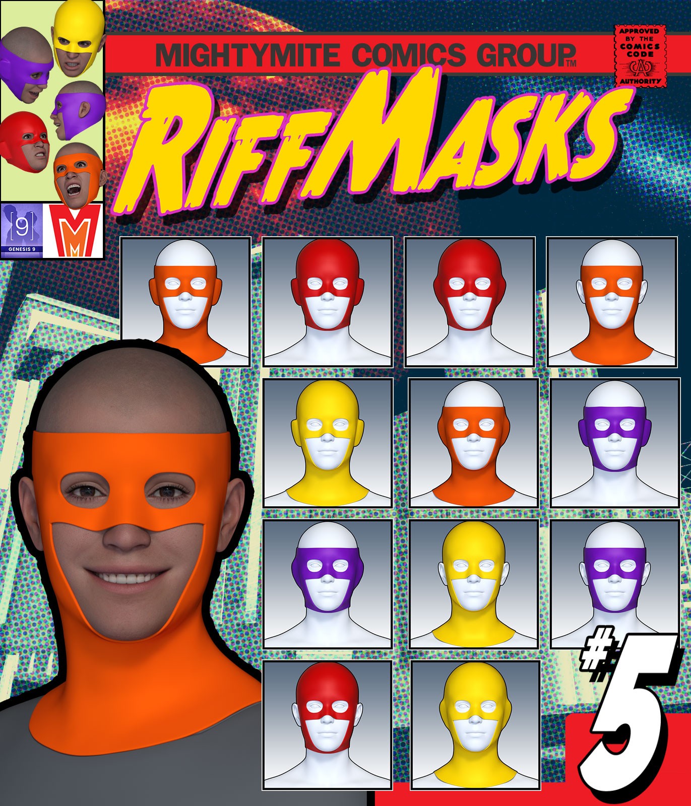 RiffMasks 005 MMKBG9 by: MightyMite, 3D Models by Daz 3D