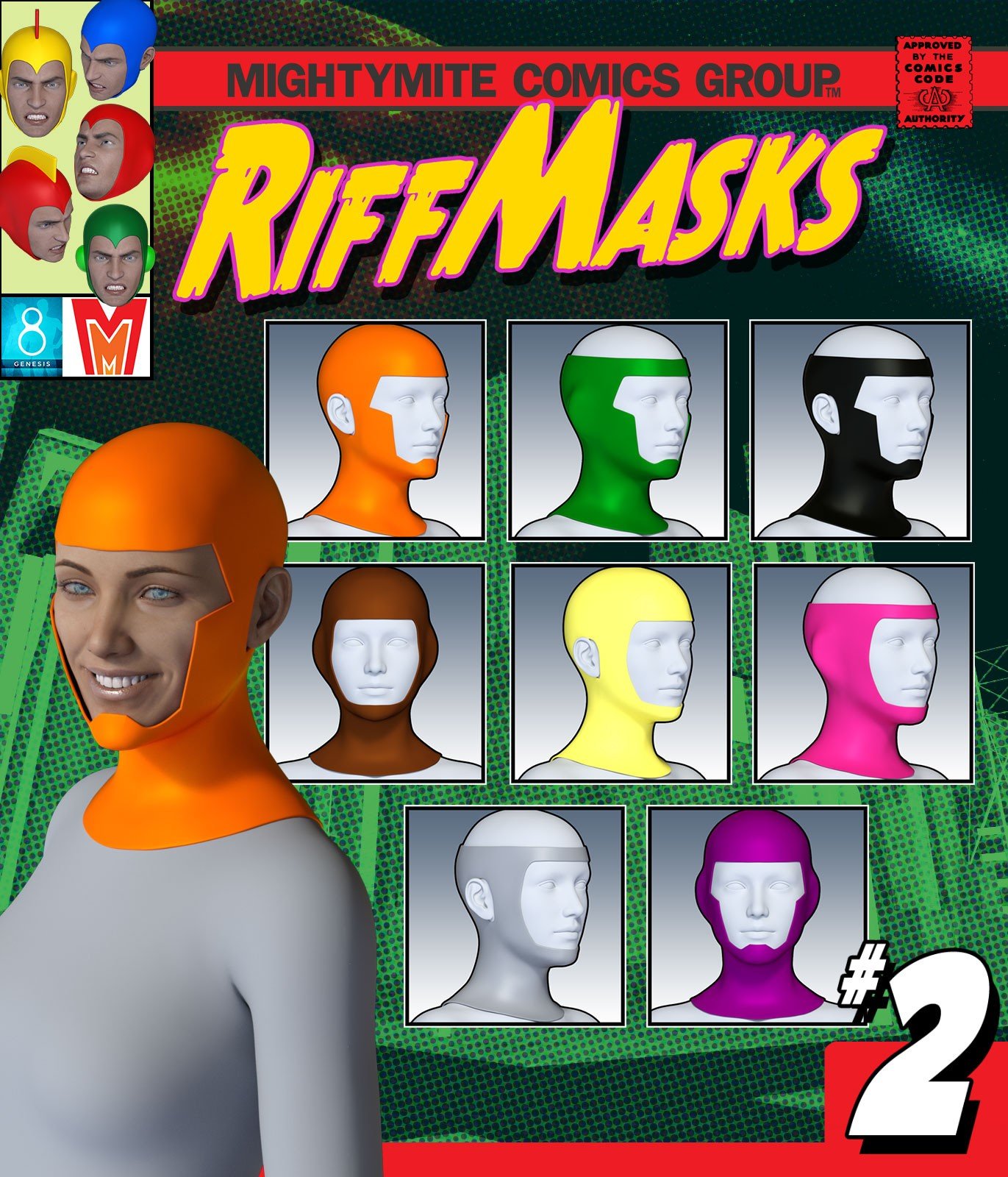 RiffMasks 002 MMKBG8F by: MightyMite, 3D Models by Daz 3D