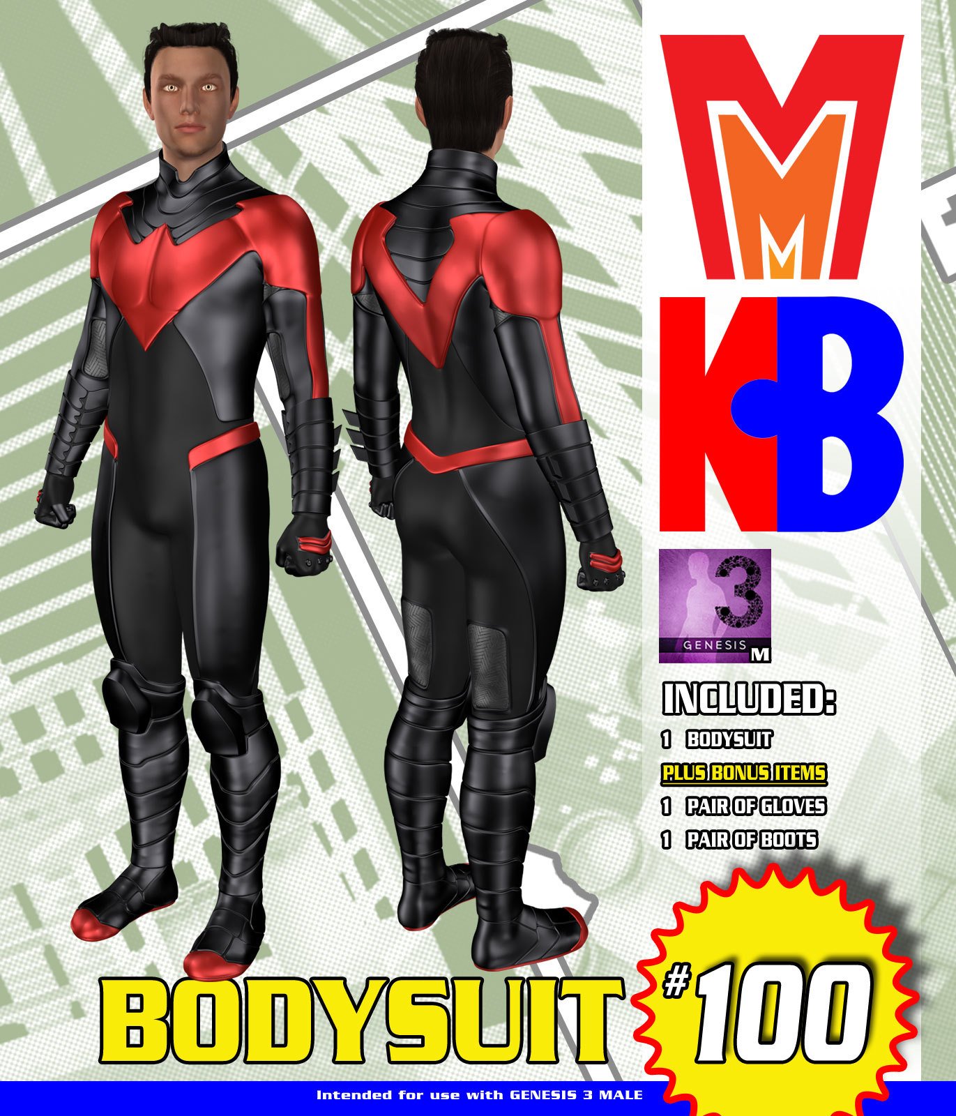 Bodysuit 100 MMKBG3M by: MightyMite, 3D Models by Daz 3D