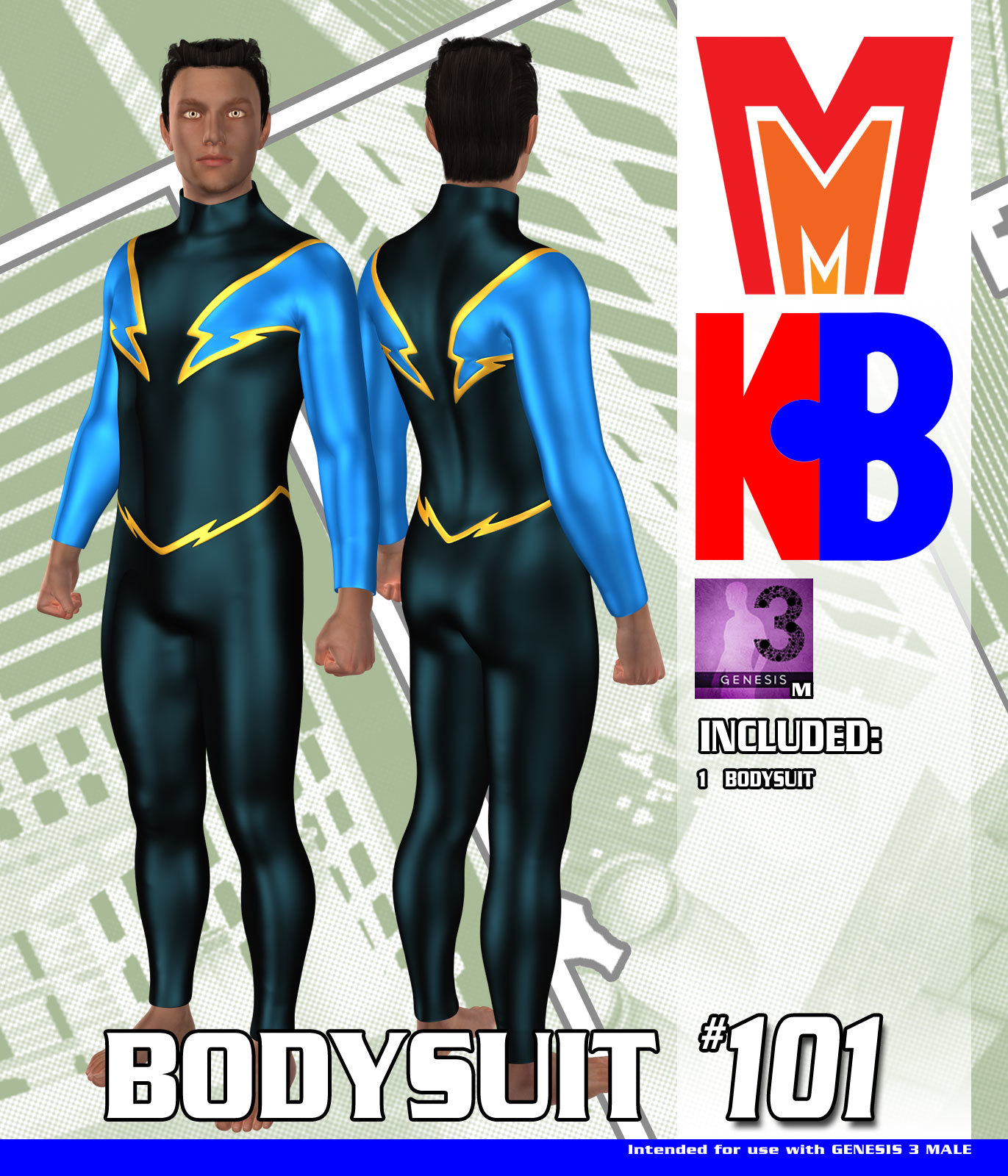 Bodysuit 101 MMKBG3M by: MightyMite, 3D Models by Daz 3D