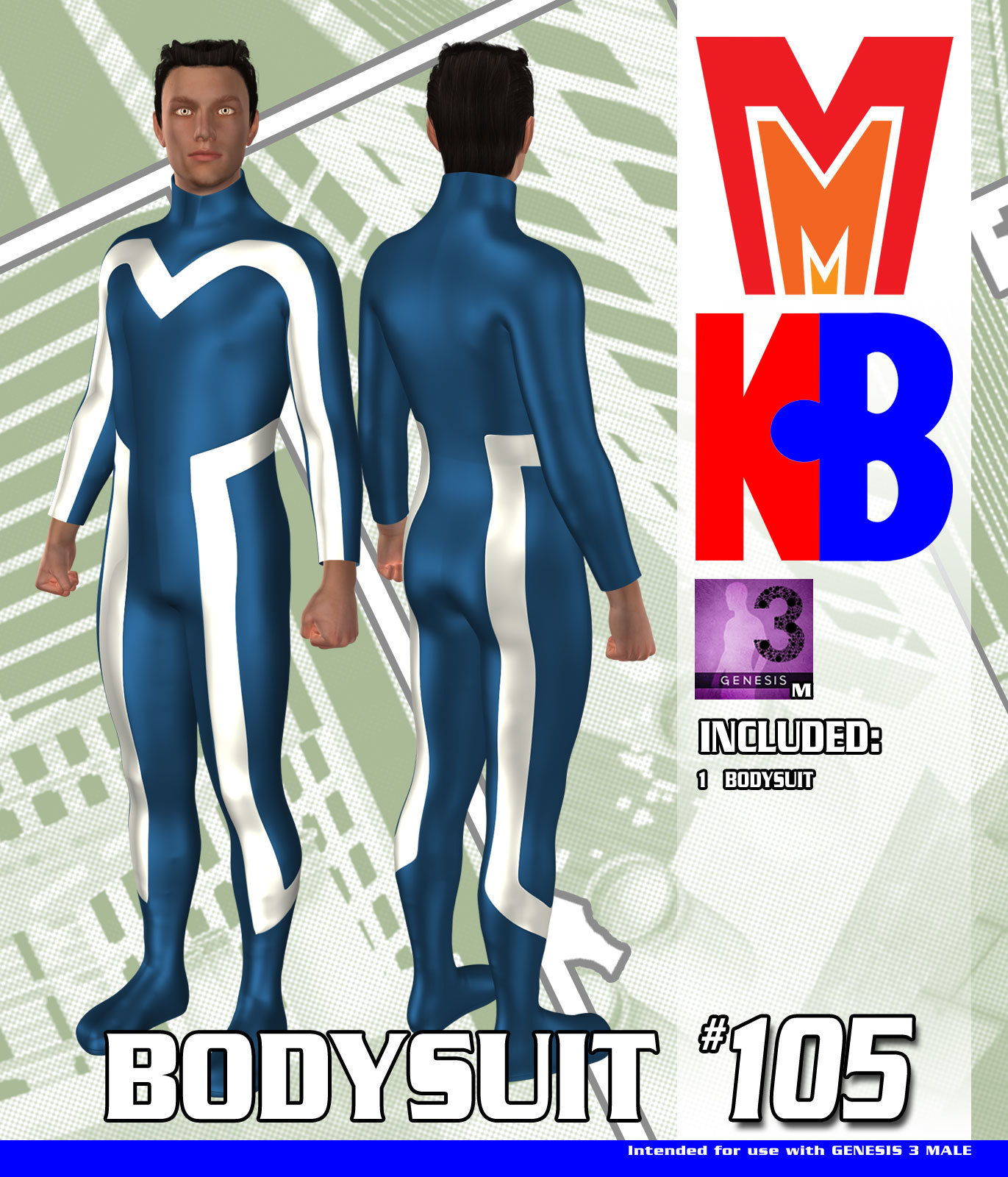 Bodysuit 105 MMKBG3M by: MightyMite, 3D Models by Daz 3D