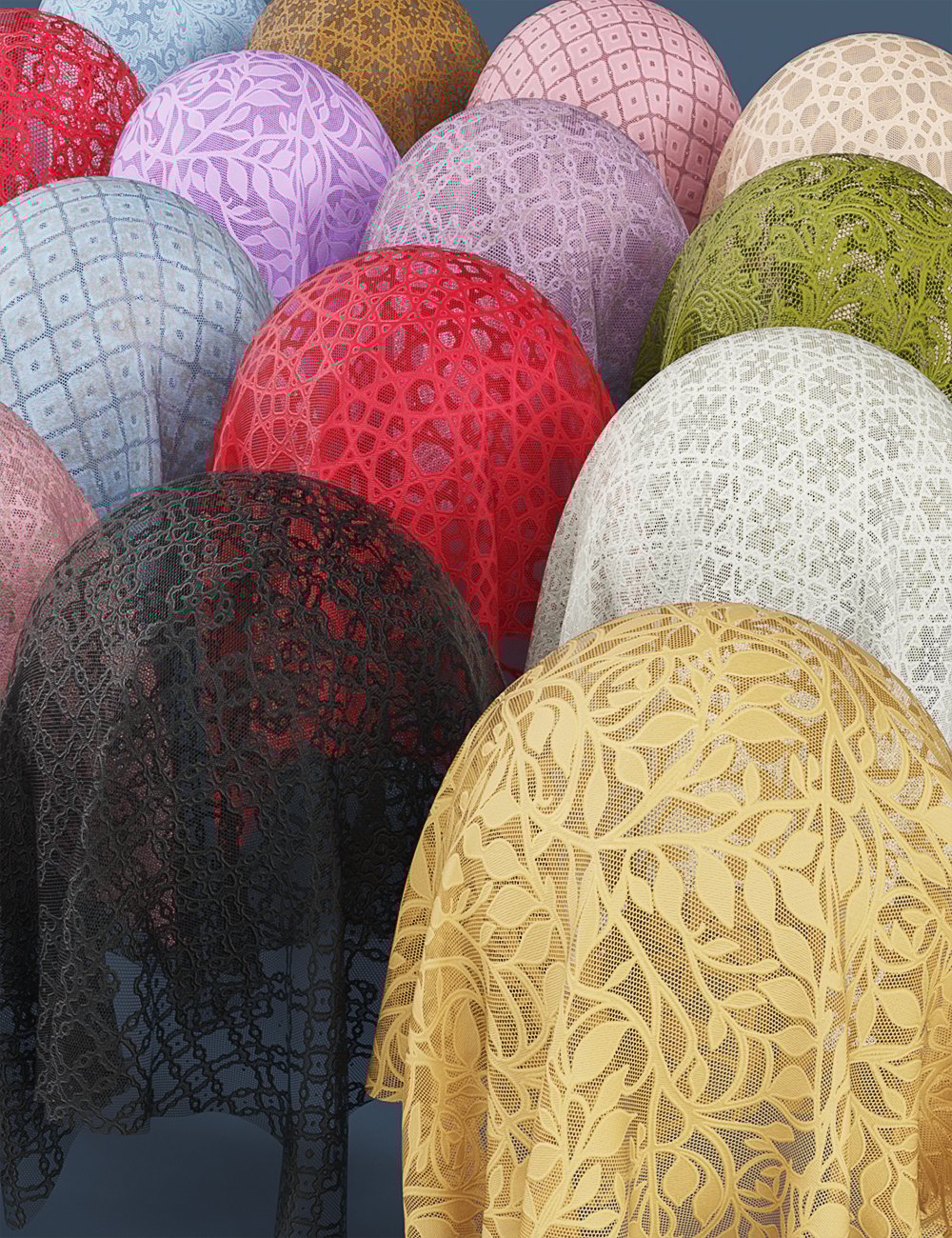 DD PBR Vintage Lace Shaders for Iray by: Digital Delirium, 3D Models by Daz 3D