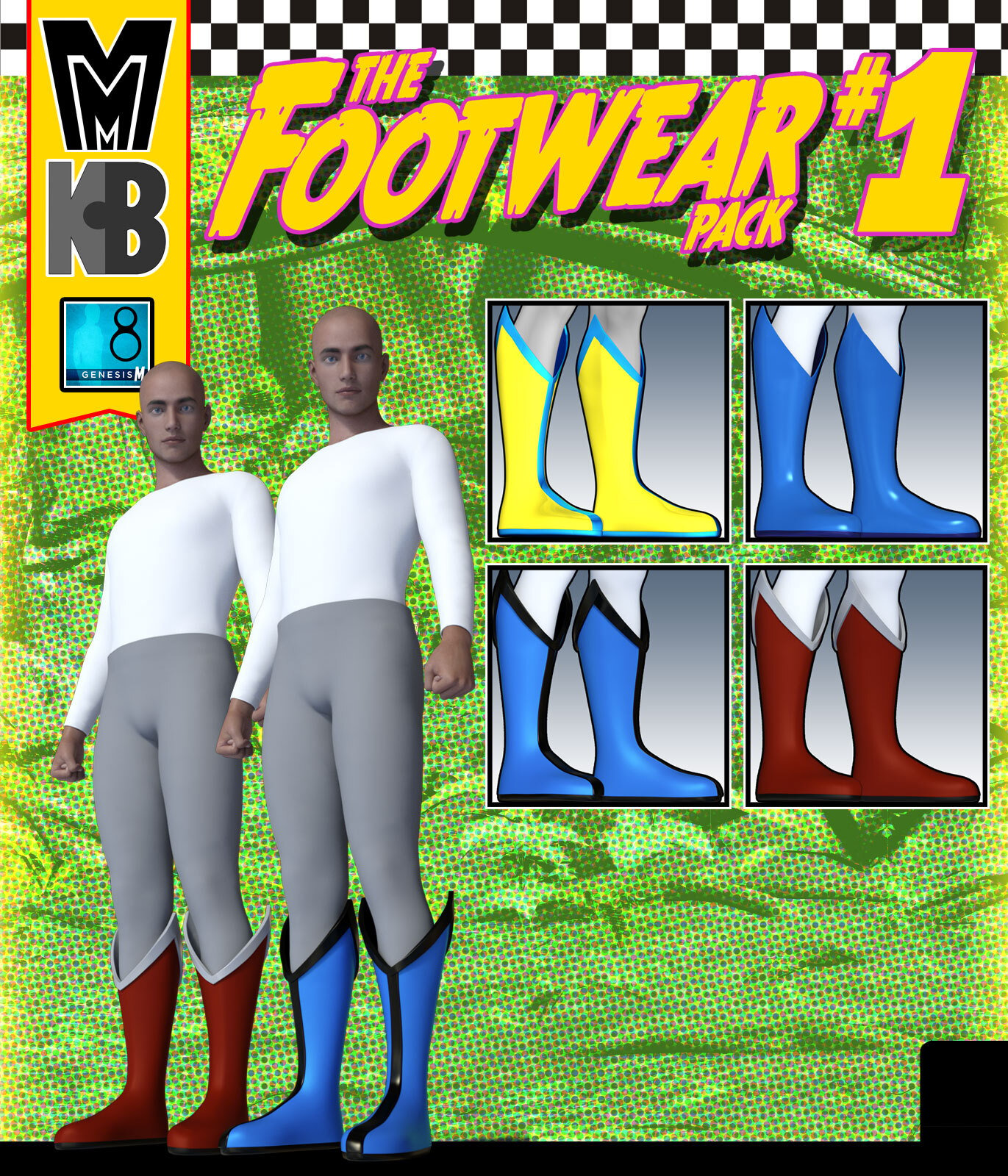 Footwear 001 MMKBG8M by: MightyMite, 3D Models by Daz 3D
