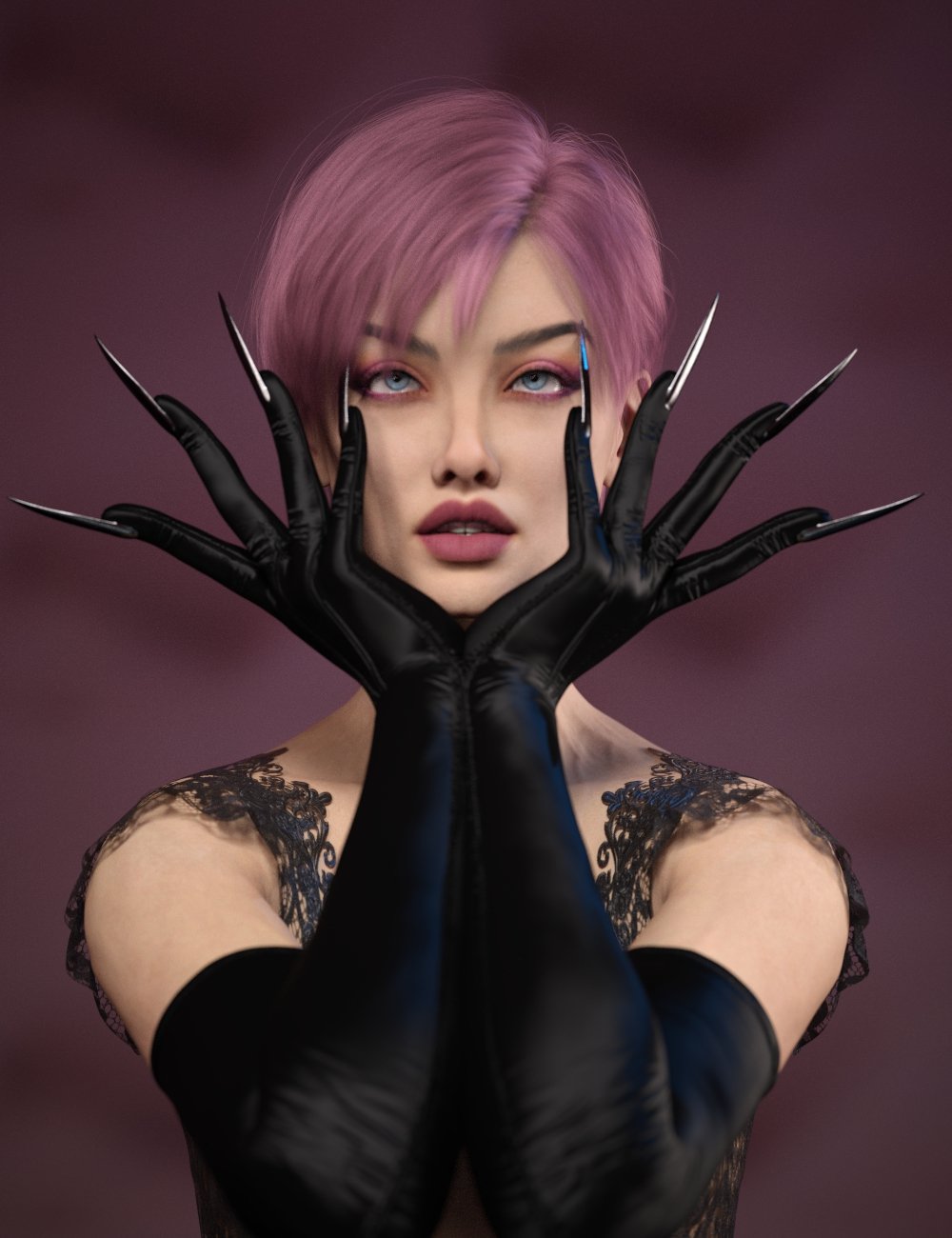 Unusual Long Glove Set for Genesis 9 by: 3DStyle, 3D Models by Daz 3D