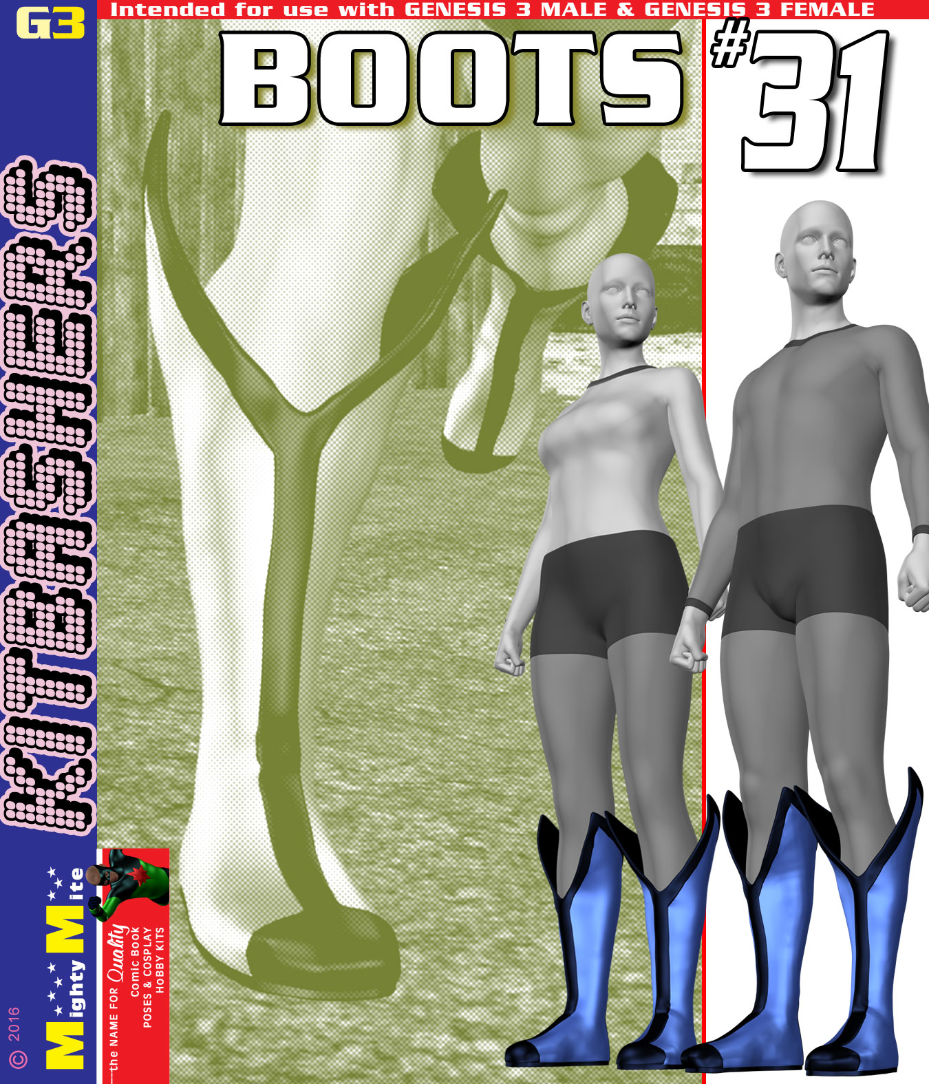 Boots 031 MMKBG3 by: MightyMite, 3D Models by Daz 3D
