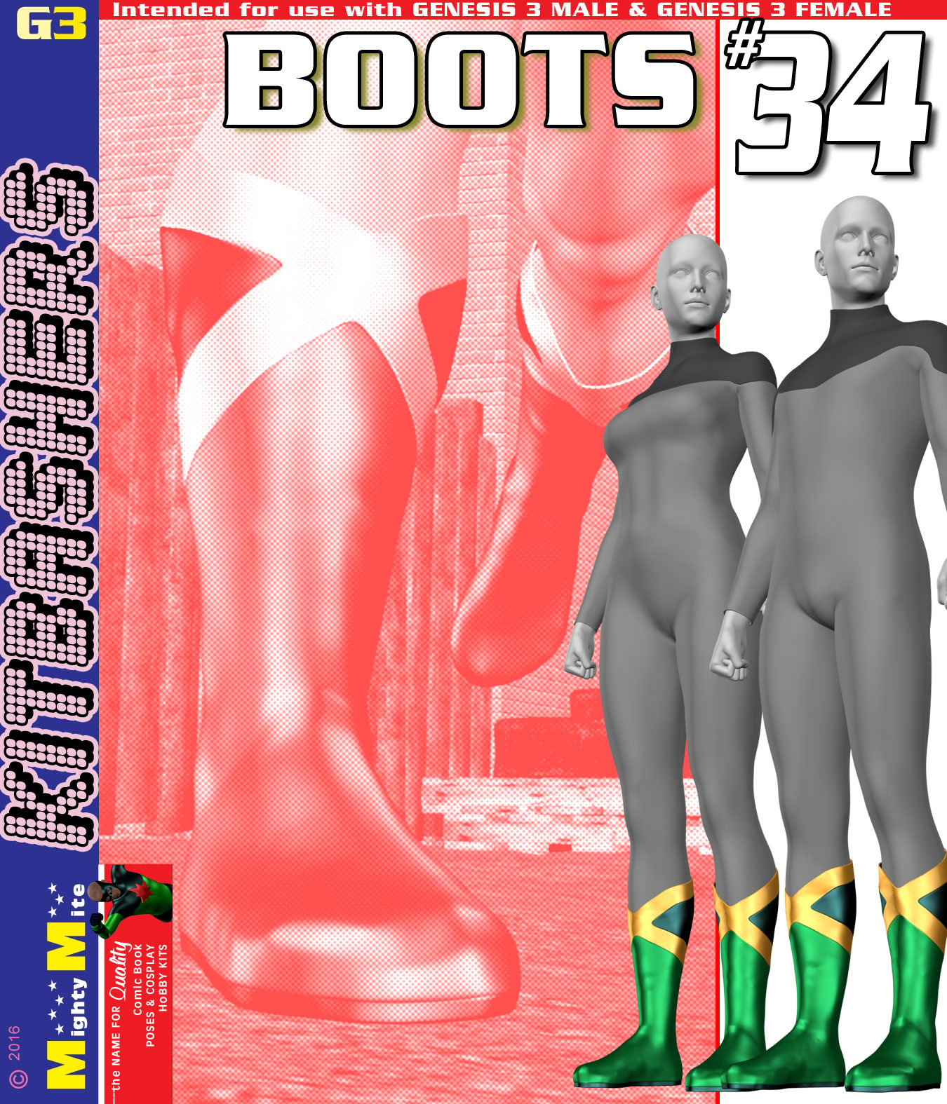 Boots 034 MMKBG3 by: MightyMite, 3D Models by Daz 3D