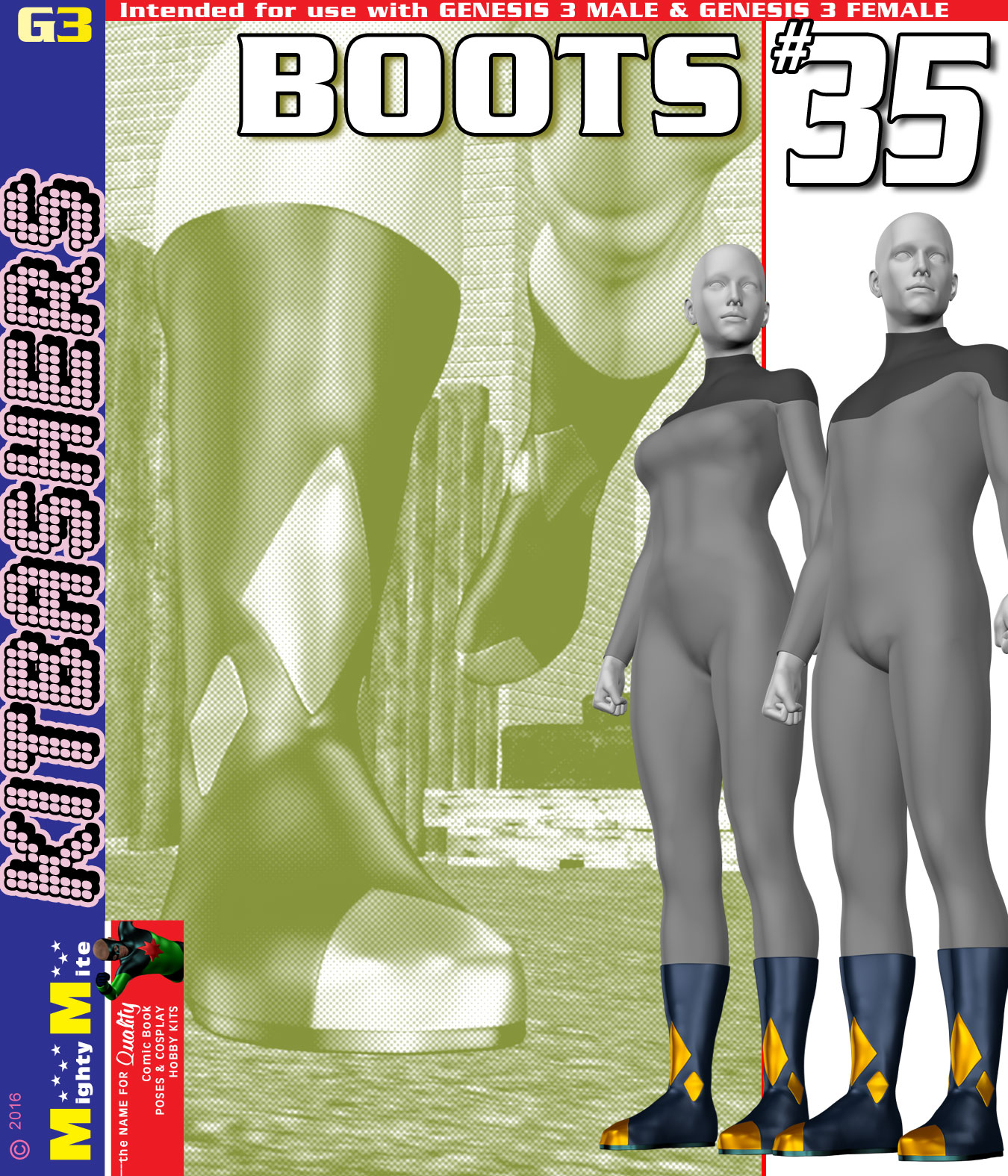 Boots 035 MMKBG3 by: MightyMite, 3D Models by Daz 3D