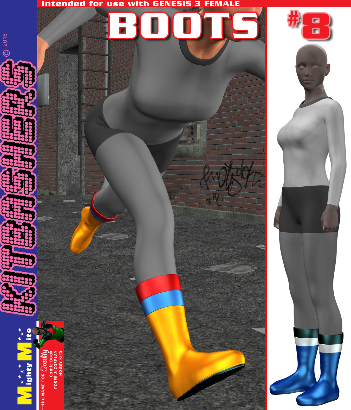 Boots 008 MMKBG3F by: MightyMite, 3D Models by Daz 3D
