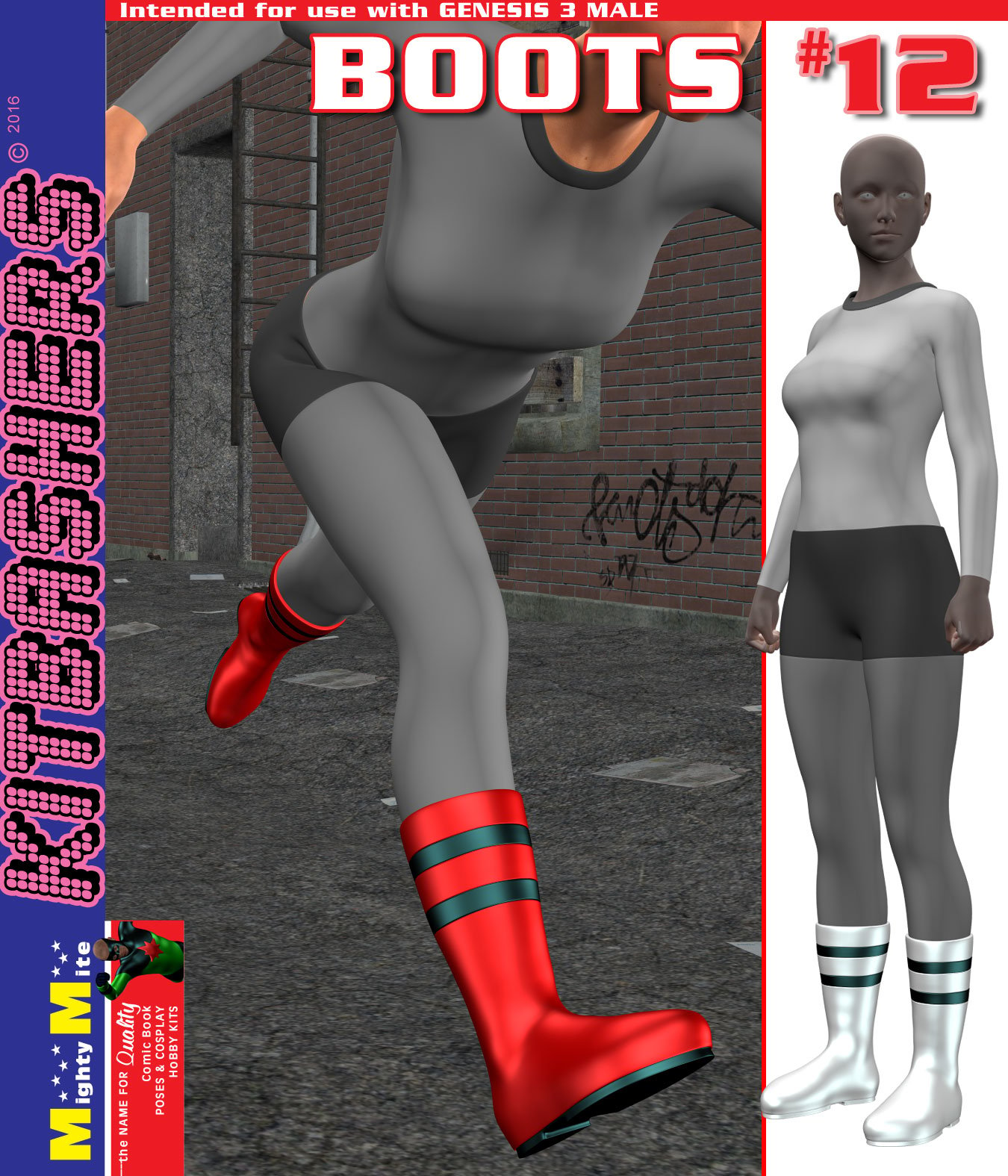 Boots 012 MMKBG3F by: MightyMite, 3D Models by Daz 3D