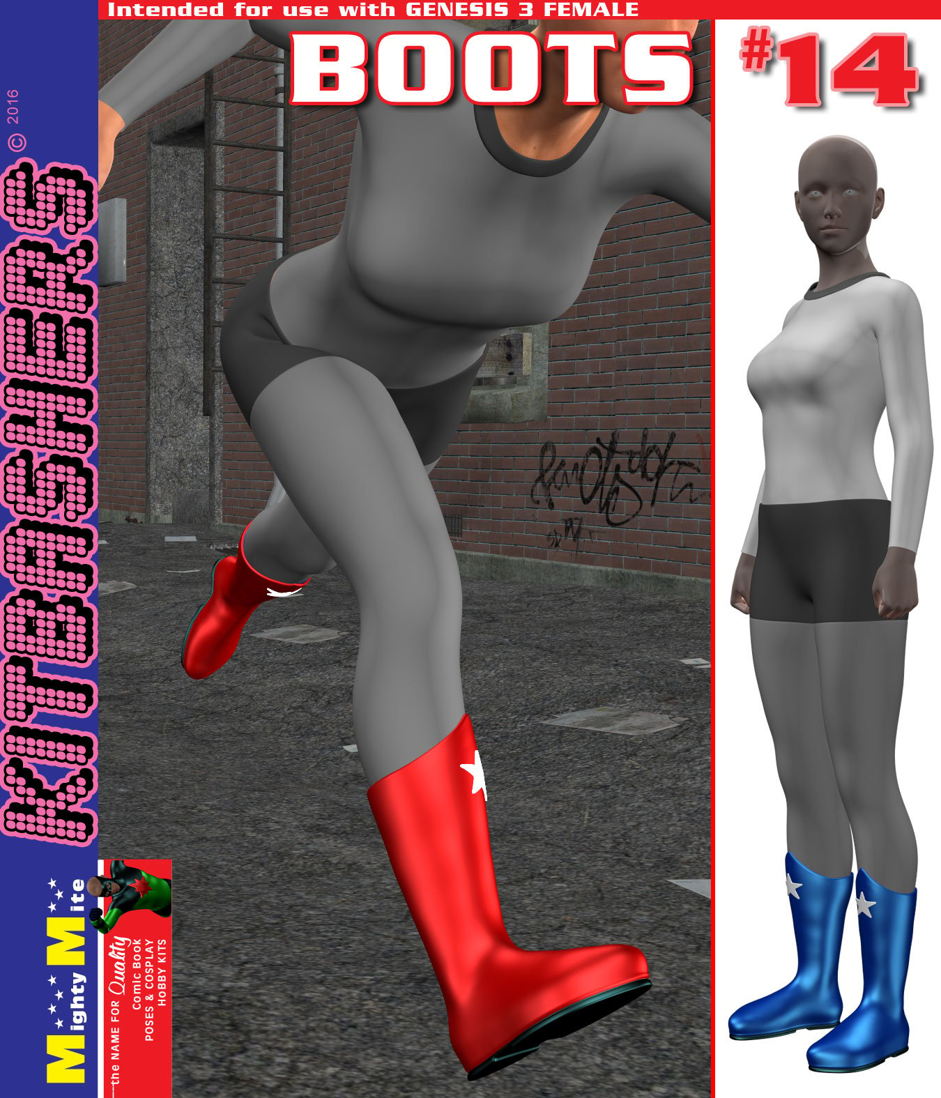 Boots 014 MMKBG3F by: MightyMite, 3D Models by Daz 3D