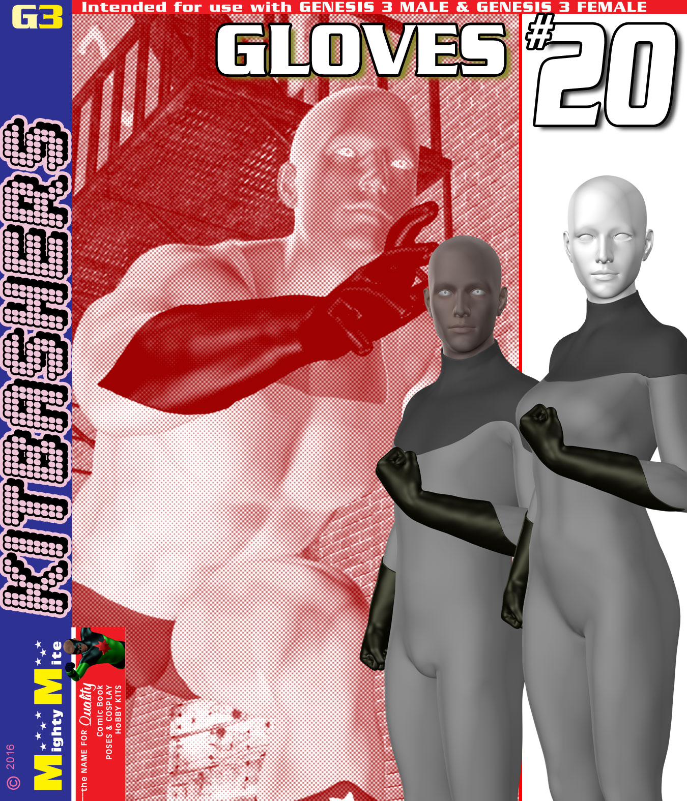 Gloves 020 MMKBG3 by: MightyMite, 3D Models by Daz 3D