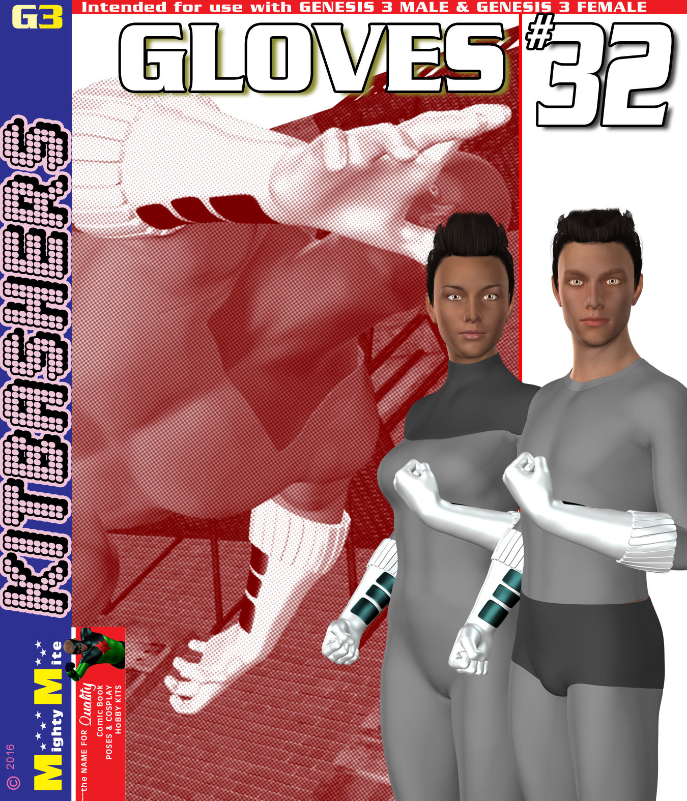Gloves 032 MMKBG3 by: MightyMite, 3D Models by Daz 3D